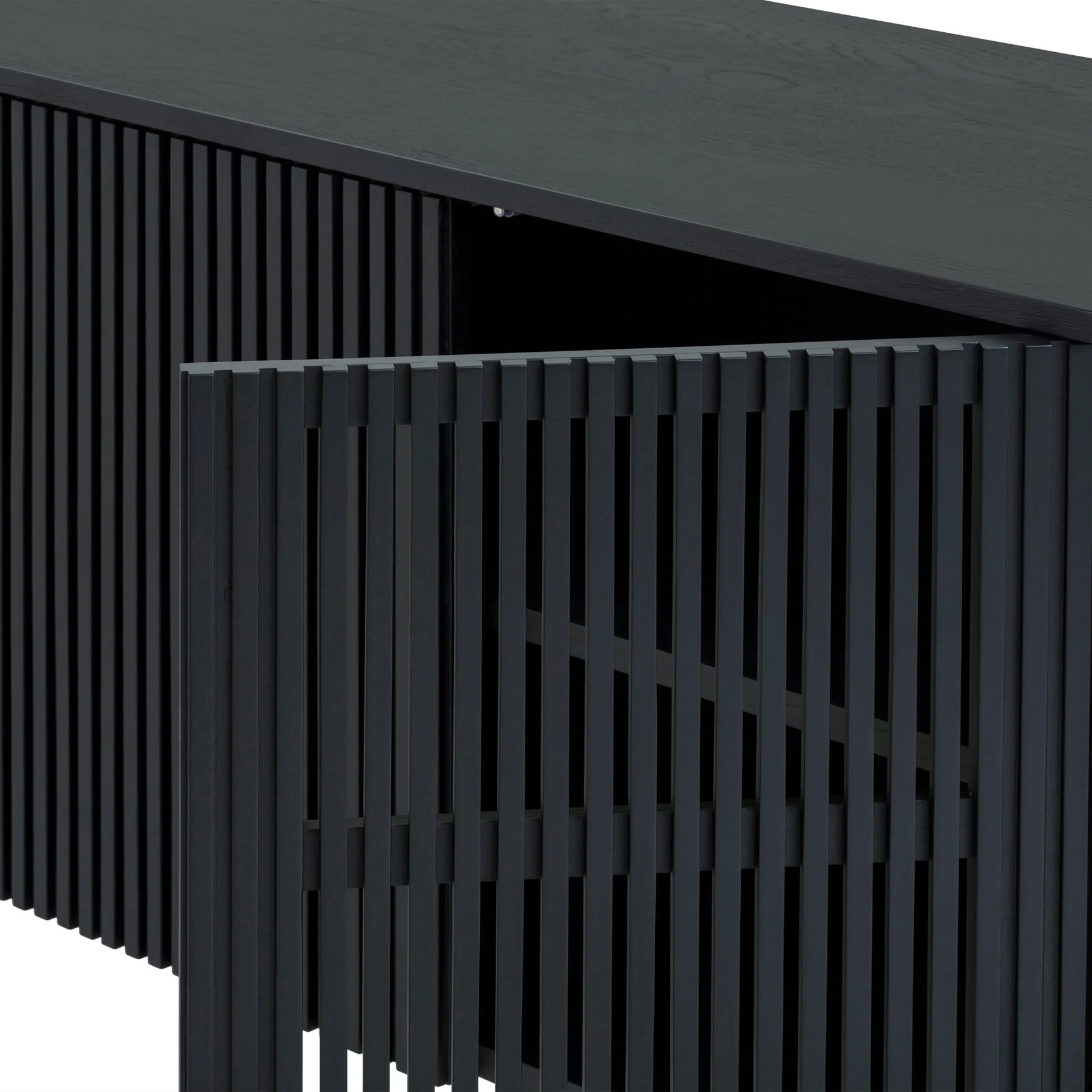 Pasadena 4 Door Wood Buffet Cabinet with Black Oak Finish - Image 7
