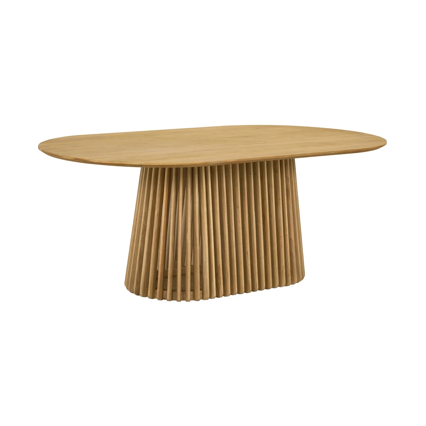 Pasadena 79" Wood Oval Dining Table in Natural Oak Finish - Image 2