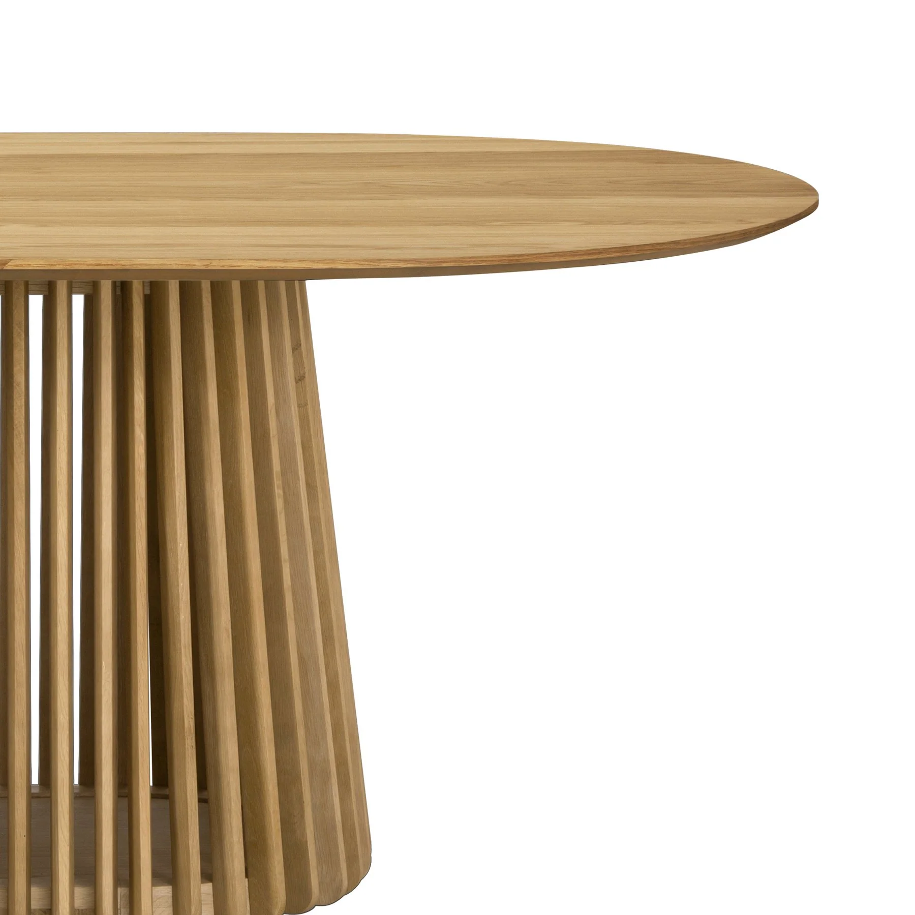 Pasadena 79" Wood Oval Dining Table in Natural Oak Finish - Image 3