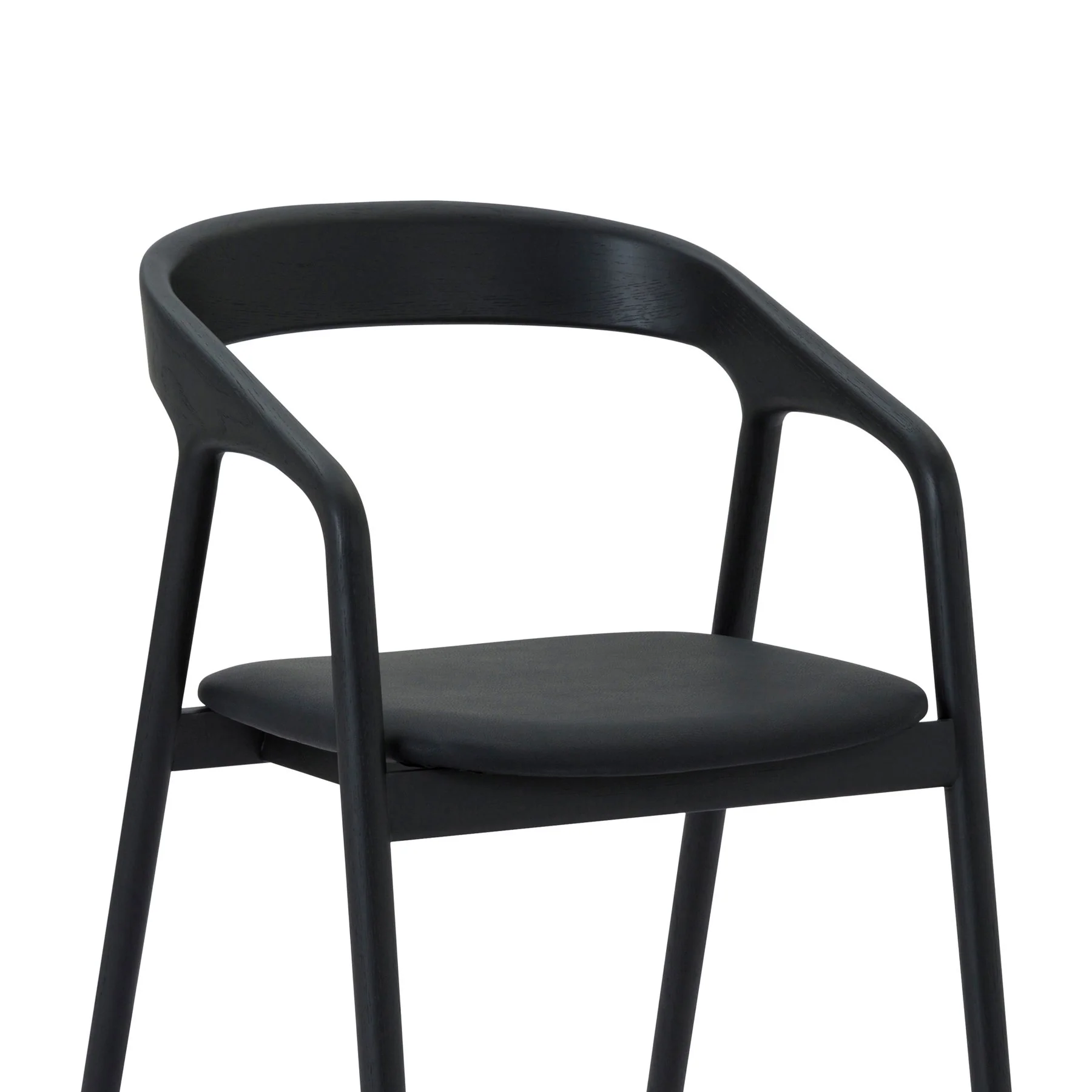 Pasadena Apache 5 Piece Oval Dining Set in Black Oak Finish with Black Faux Leather - Image 6