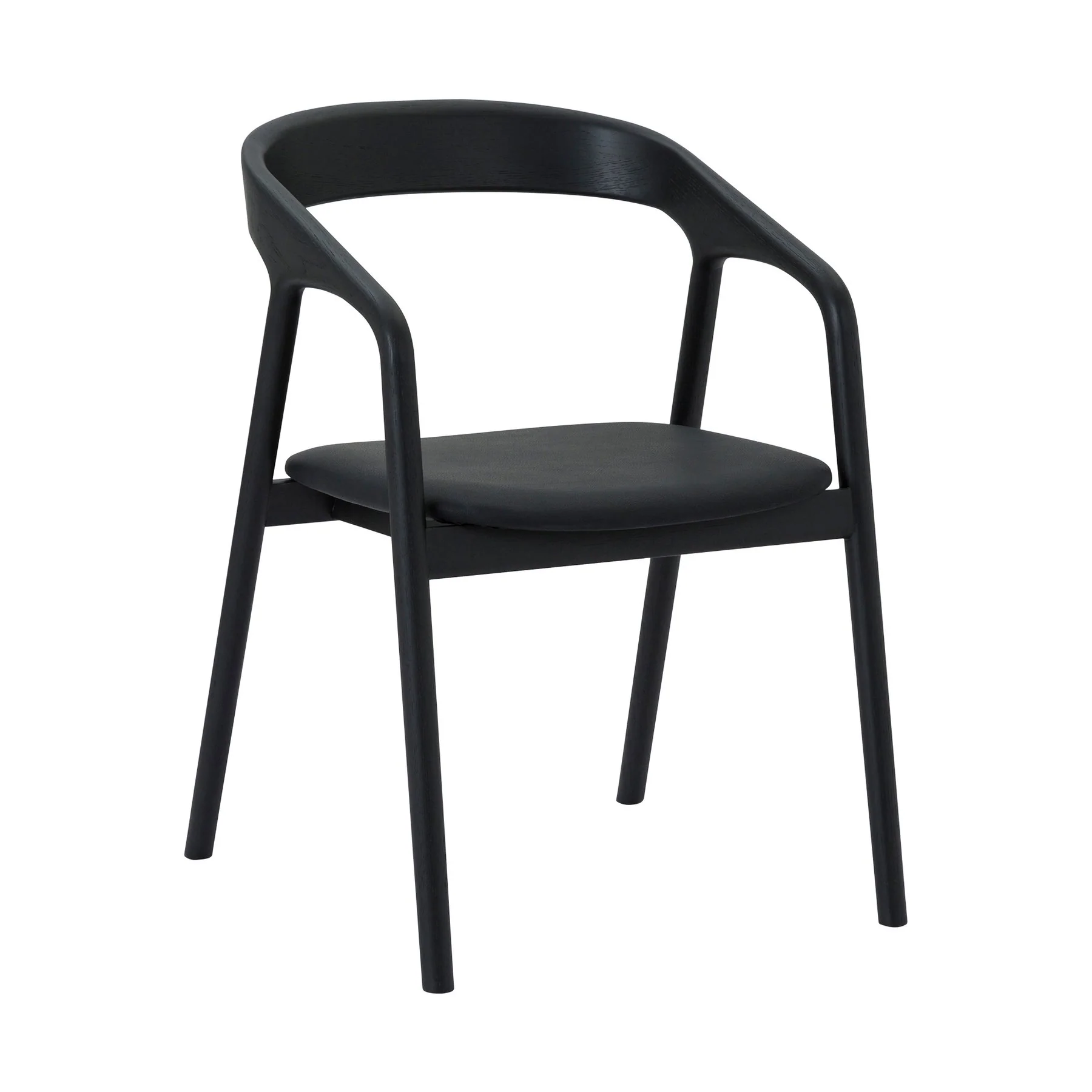 Pasadena Apache 5 Piece Round Dining Set in Black Oak Finish with Black Faux Leather - Image 2