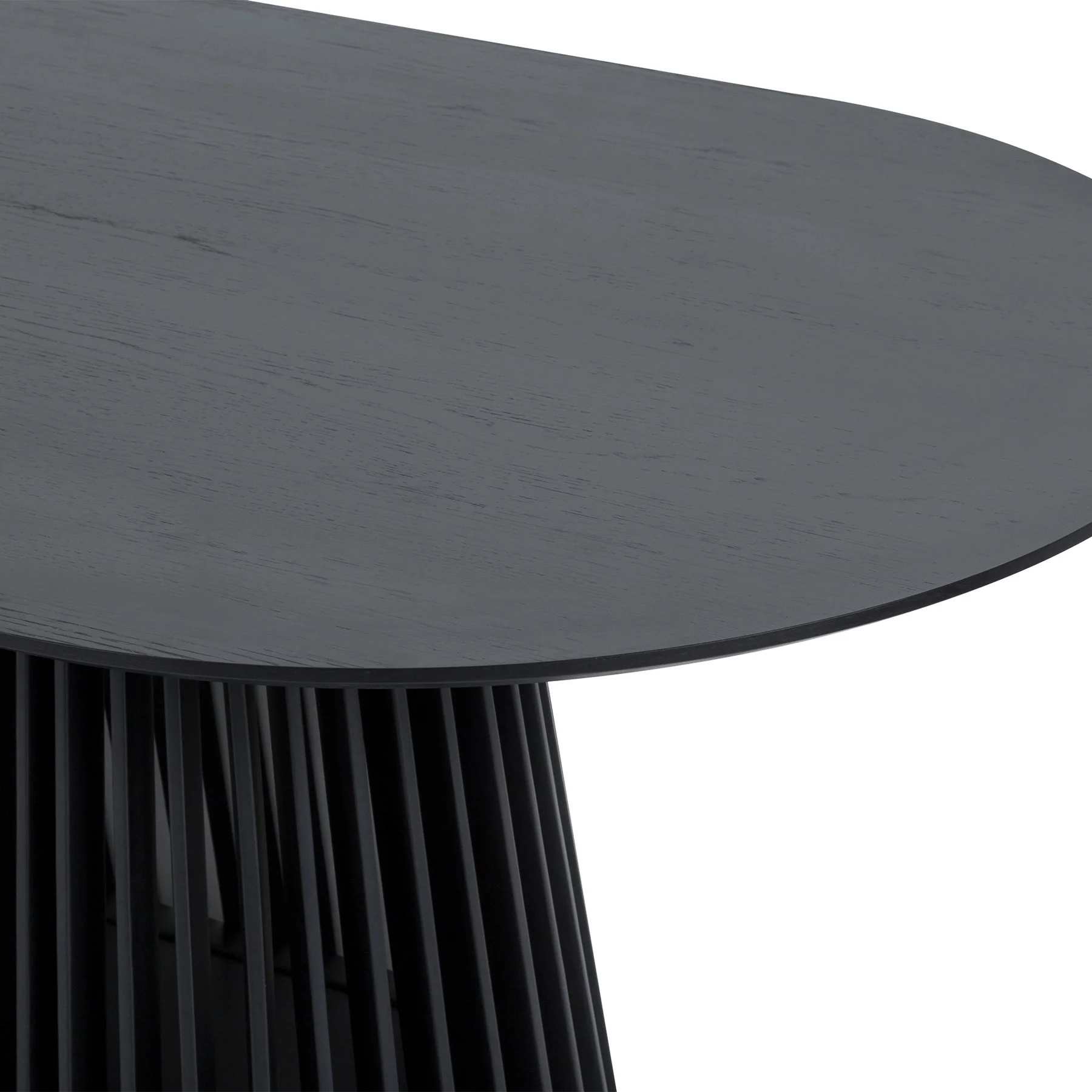 Pasadena Apache 7 Piece Oval Dining Set in Black Oak Finish with Black Faux Leather - Image 9