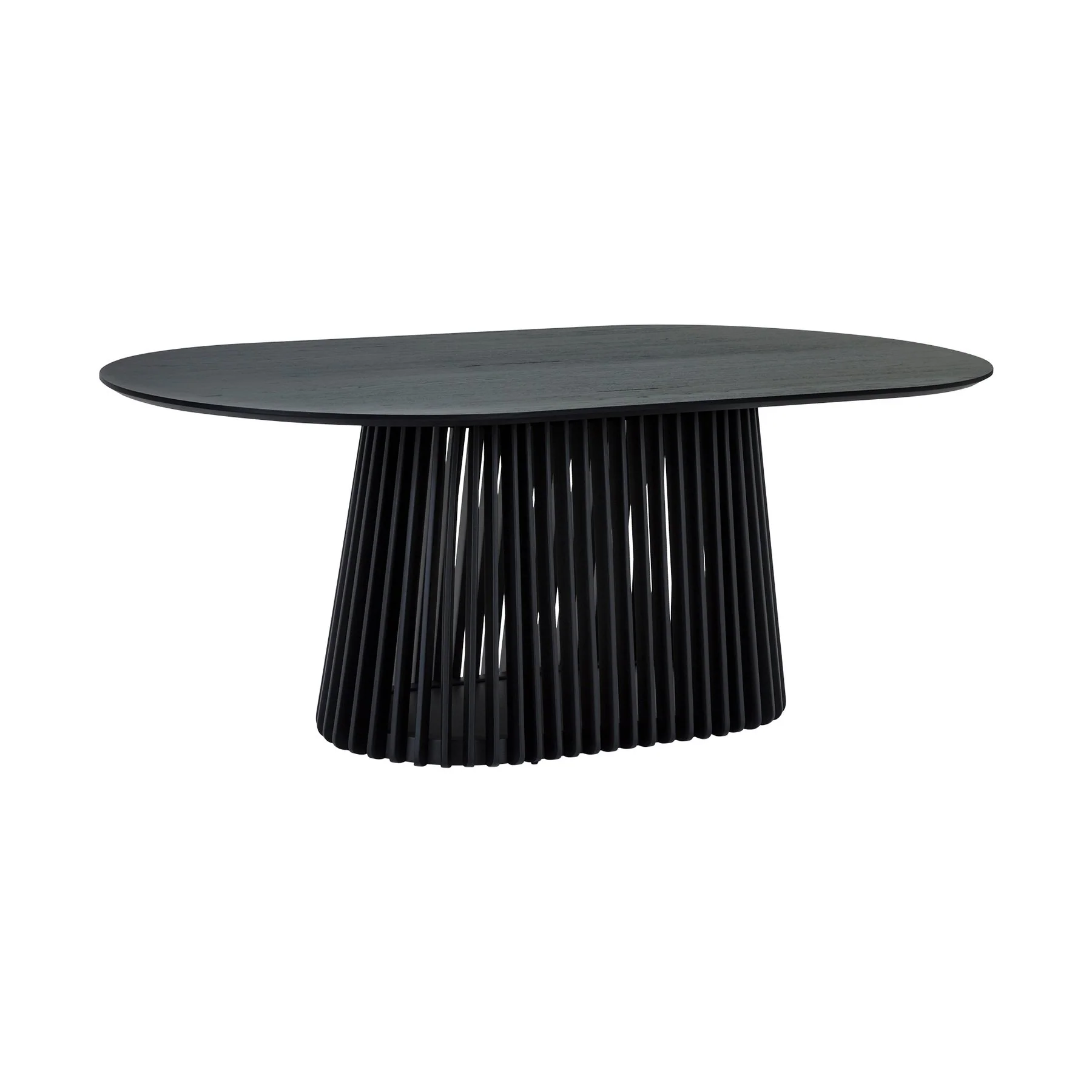 Pasadena Echo 5 Piece Oval Dining Set in Black Oak Finish with Black Faux Leather - Image 4