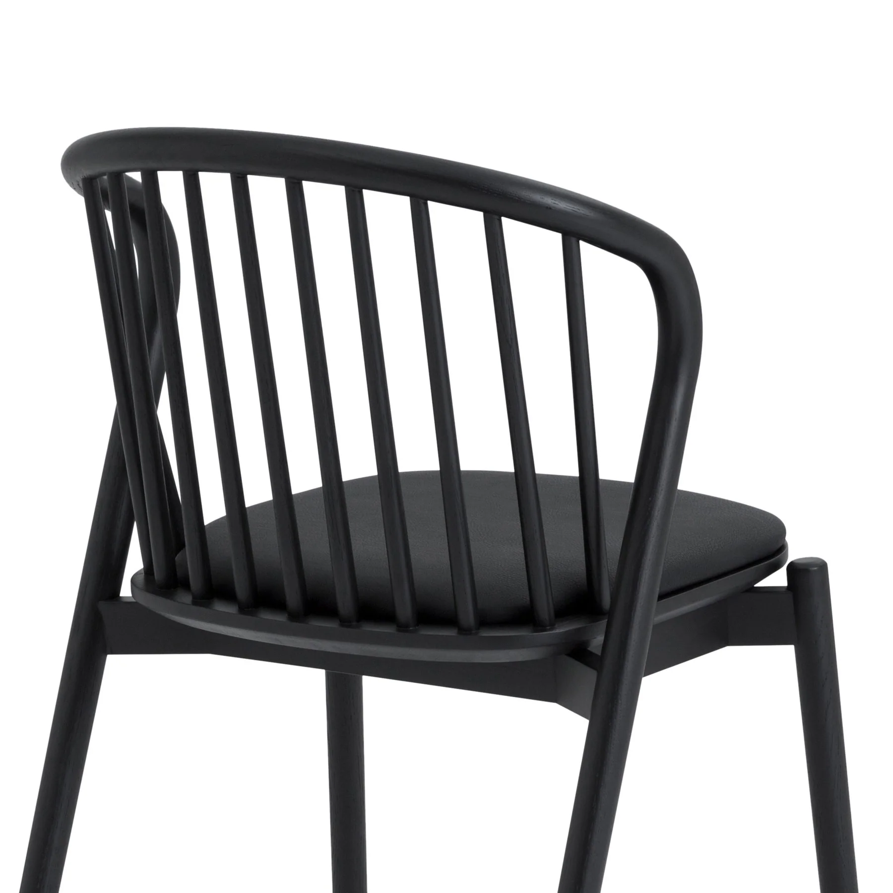Pasadena Echo 5 Piece Oval Dining Set in Black Oak Finish with Black Faux Leather - Image 7