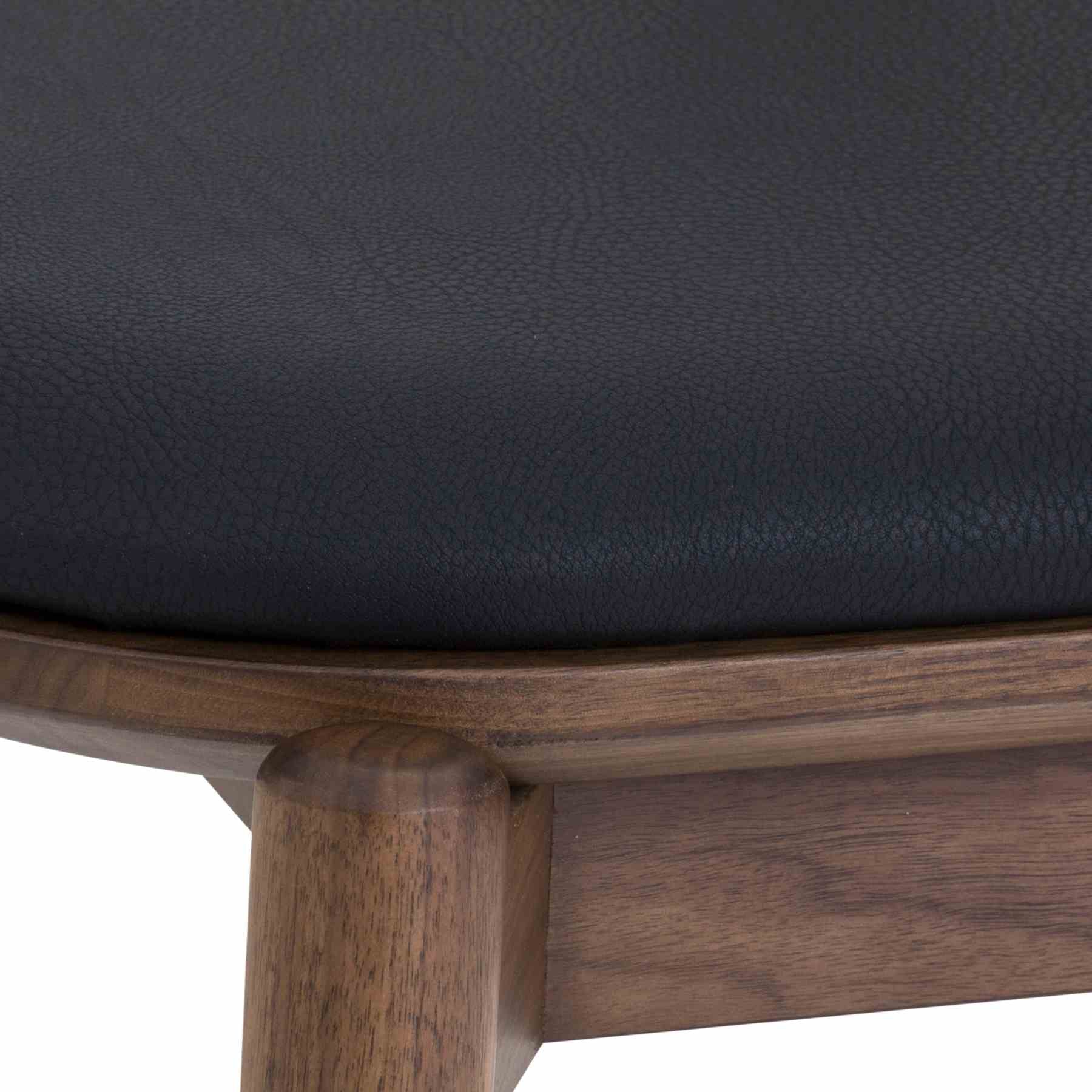 Pasadena Echo 5 Piece Oval Dining Set with Walnut and Black Finish Table and Walnut Finish Chairs - Image 8