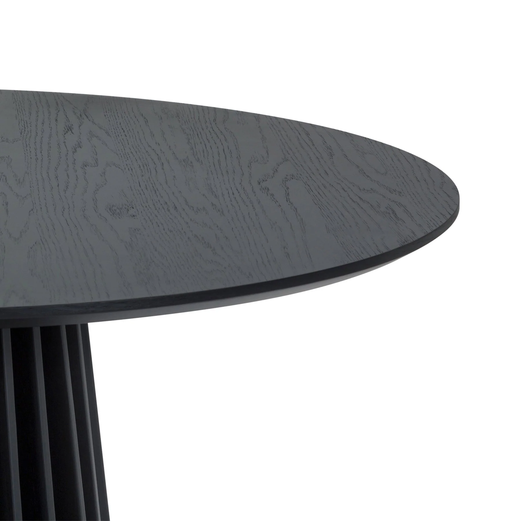 Pasadena Echo 5 Piece Round Dining Set in Black Oak Finish with Black Faux Leather - Image 8