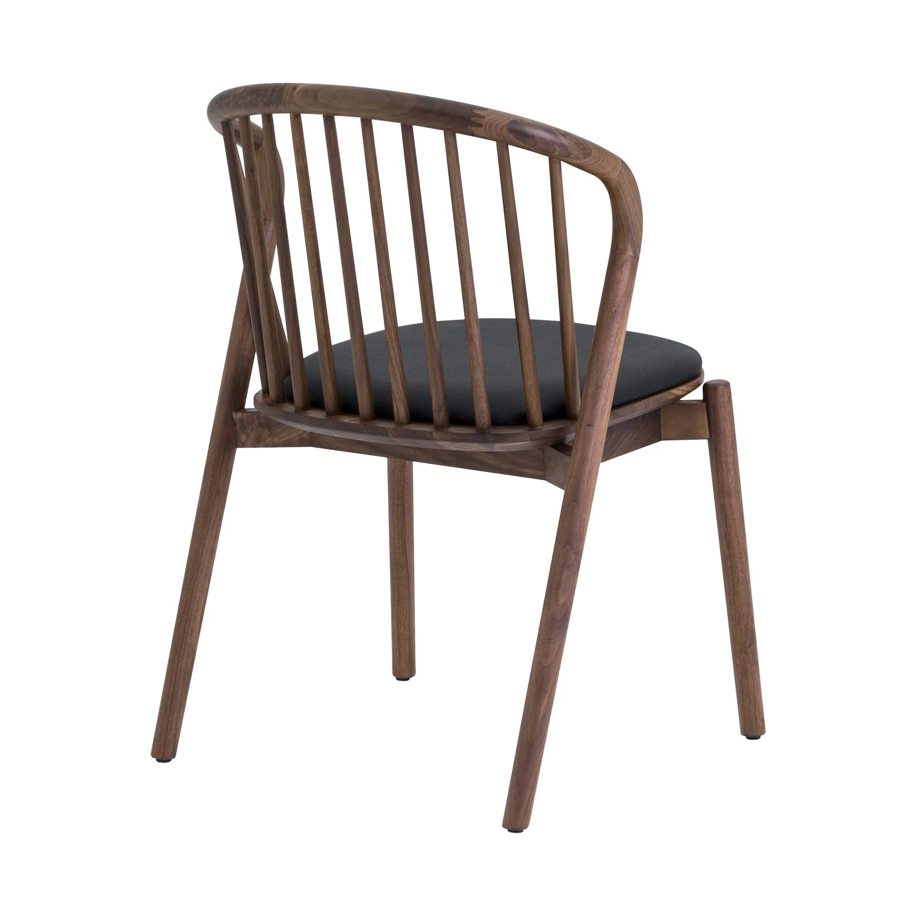Pasadena Echo 6 Piece Round Dining Set with Buffet in Black Oak Finish and Walnut Finish Chairs - Image 3