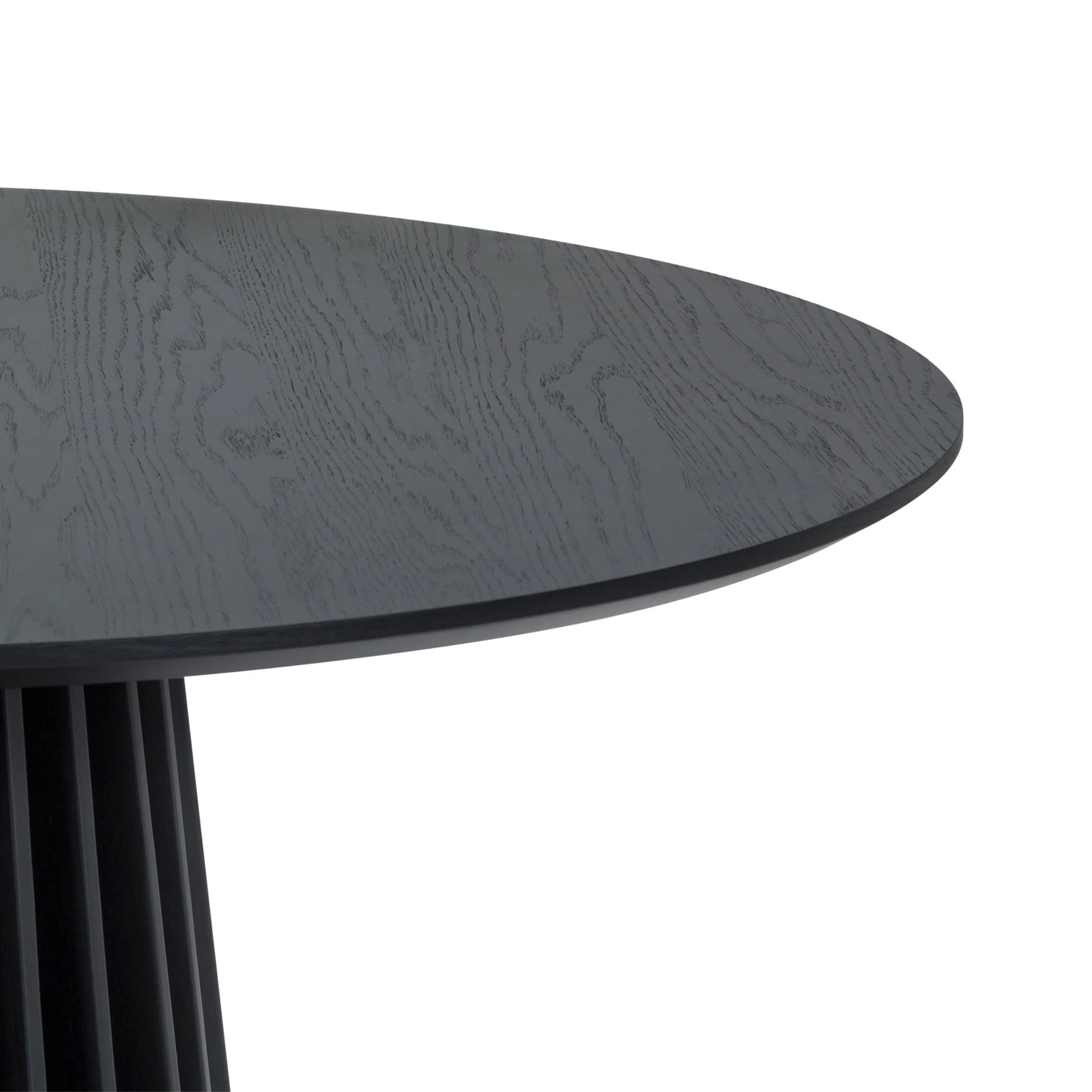Pasadena Echo 6 Piece Round Dining Set with Buffet in Black Oak Finish with Faux Leather - Image 8