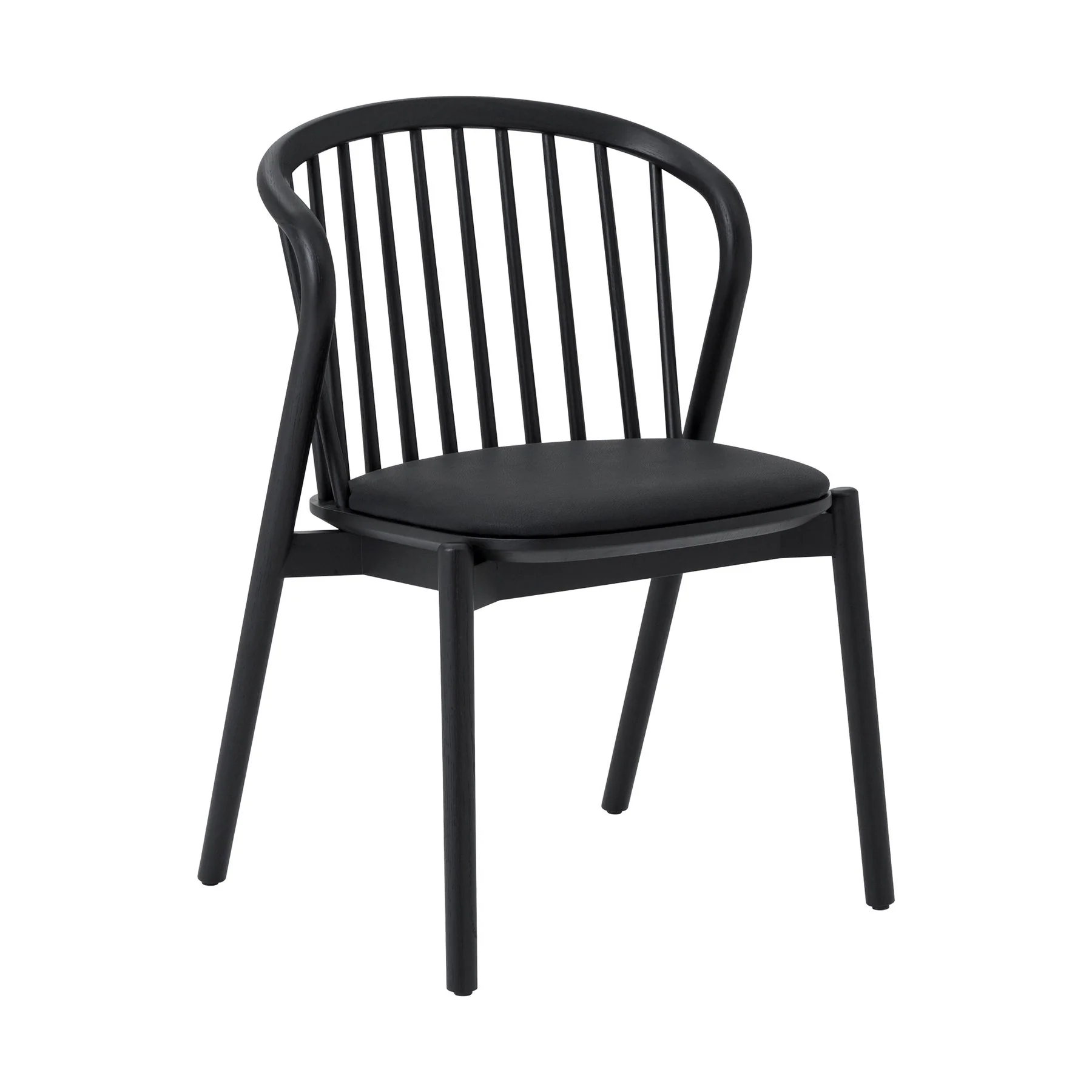 Pasadena Echo 7 Piece Oval Dining Set in Black Oak Finish with Black Faux Leather - Image 2