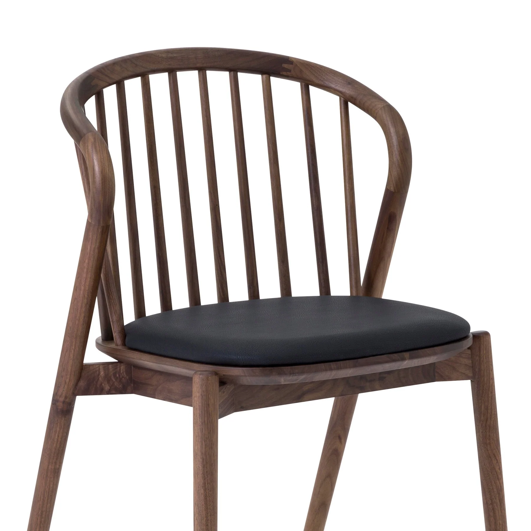 Pasadena Echo 7 Piece Oval Dining Set with Walnut and Black Finish Table and Walnut Finish Chairs - Image 6