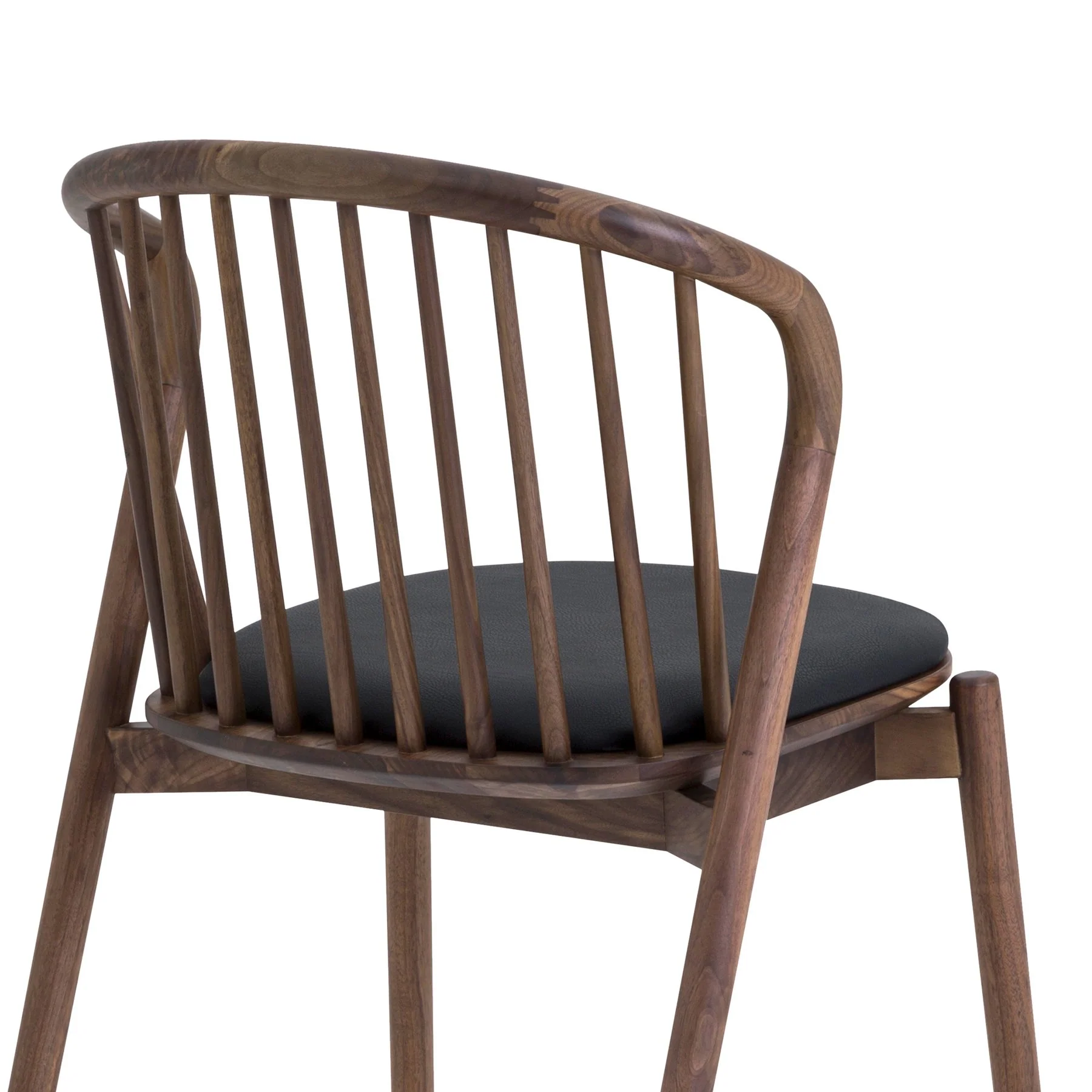 Pasadena Echo 7 Piece Oval Dining Set with Walnut and Black Finish Table and Walnut Finish Chairs - Image 7