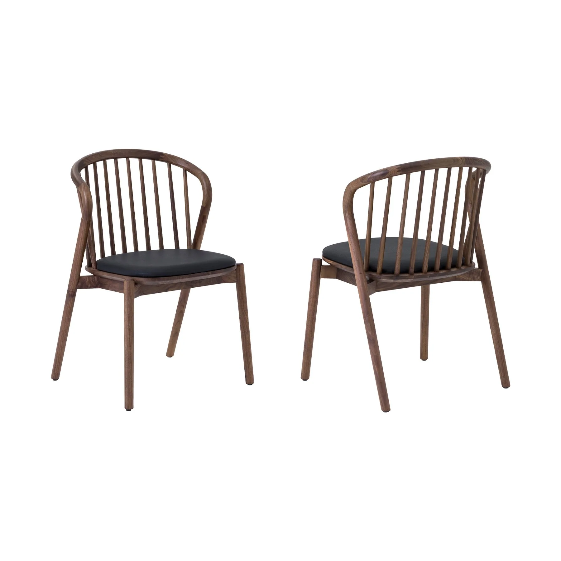 Pasadena Echo 8 Piece Oval Dining Set with Buffet in Black Oak Finish and 6 Walnut Finish Chairs - Image 4