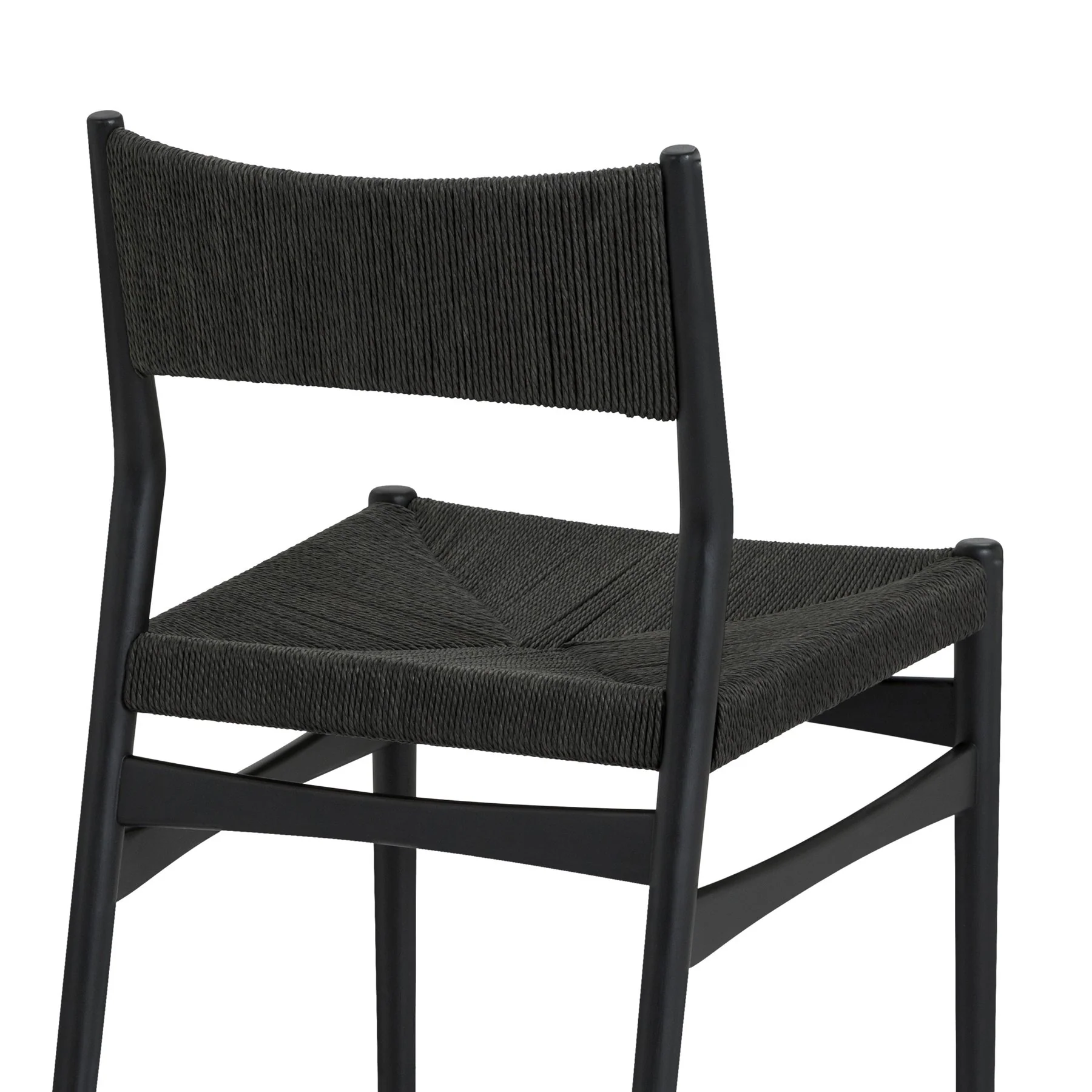 Pasadena Erie 5 Piece Oval Dining Set in Black Oak Finish with Black Paper Cord Chairs - Image 7