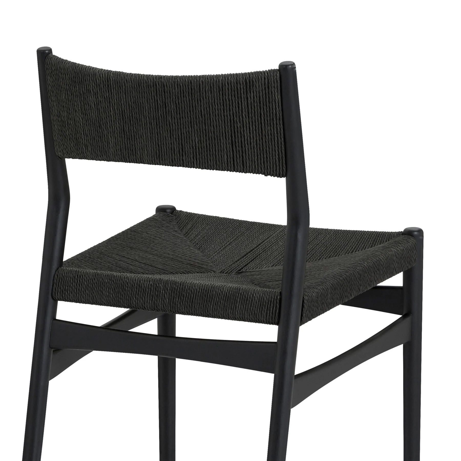 Pasadena Erie 5 Piece Oval Dining Set in Natural Oak Finish with Black Paper Cord Chairs - Image 7