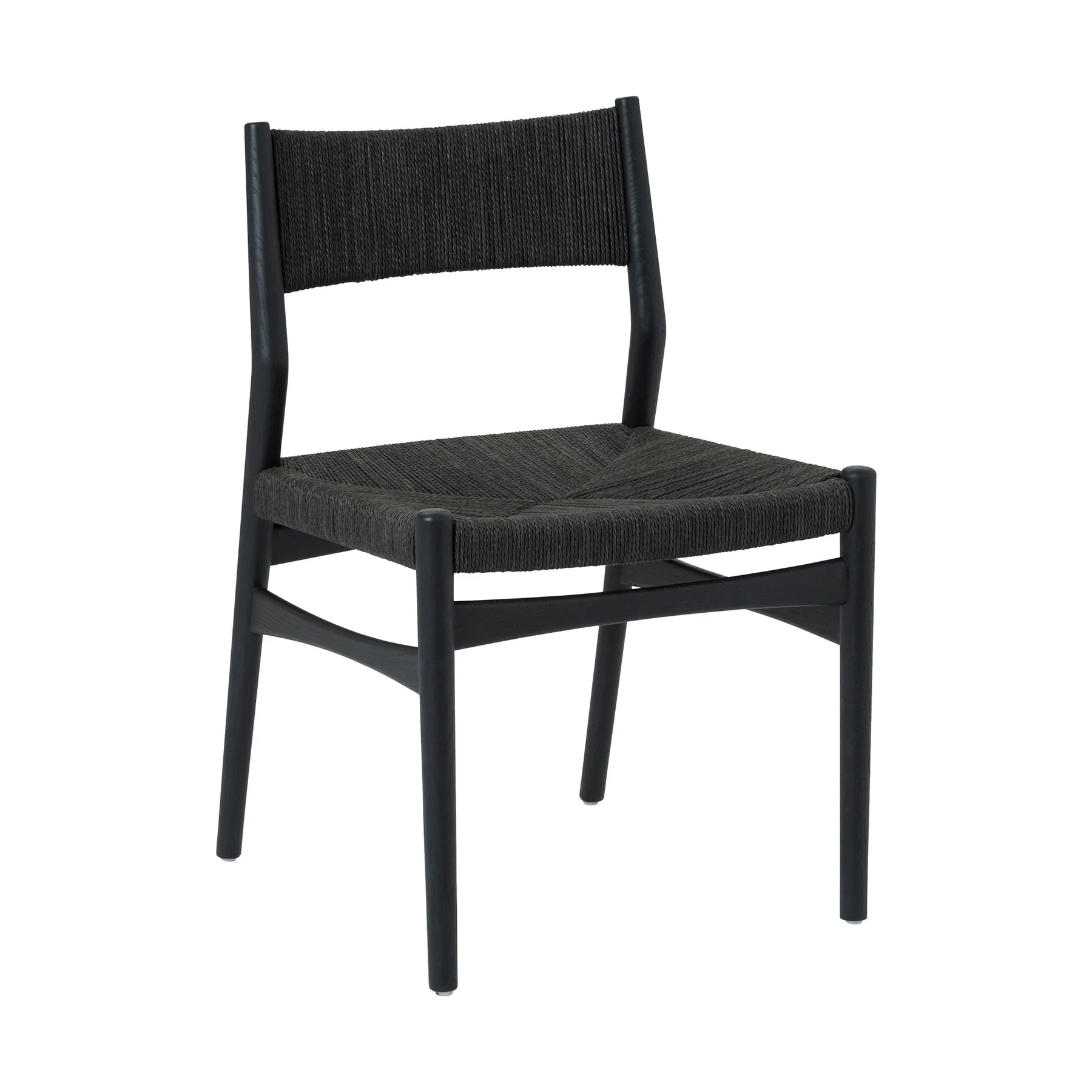 Pasadena Erie 5 Piece Oval Dining Set in Walnut and Black Finish with Paper Cord Chairs - Image 2