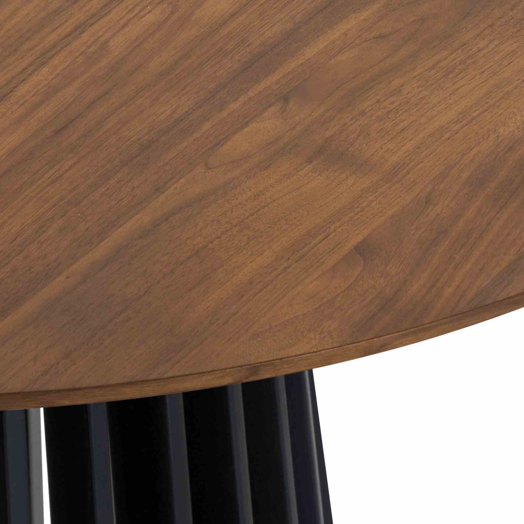 Pasadena Erie 5 Piece Oval Dining Set in Walnut and Black Finish with Paper Cord Chairs - Image 9