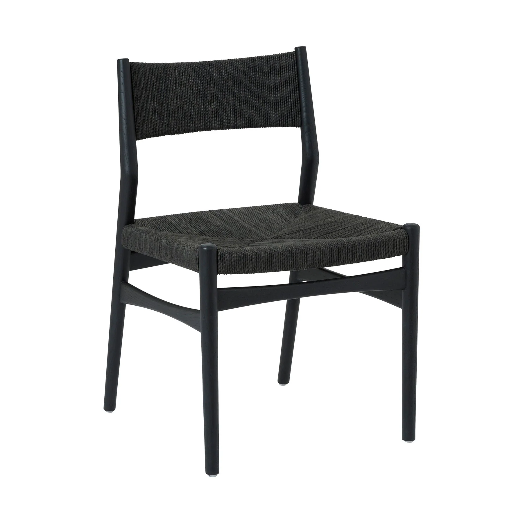Pasadena Erie 5 Piece Round Dining Set in Black Oak Finish with Paper Cord Chairs - Image 2