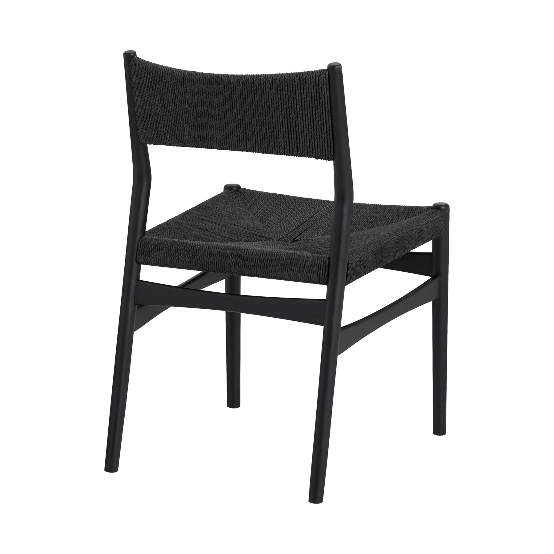 Pasadena Erie 5 Piece Round Dining Set in Black Oak Finish with Paper Cord Chairs - Image 3
