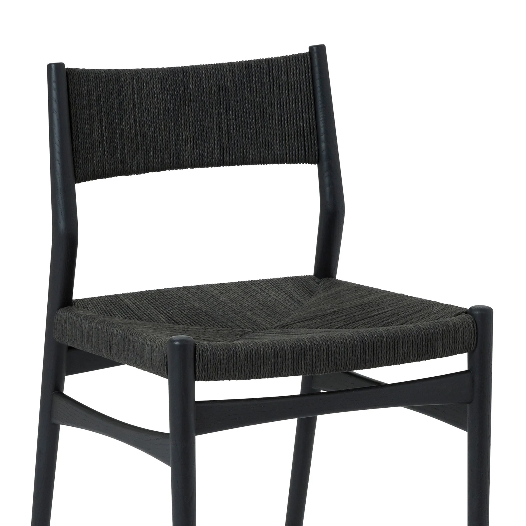 Pasadena Erie 5 Piece Round Dining Set in Black Oak Finish with Paper Cord Chairs - Image 5