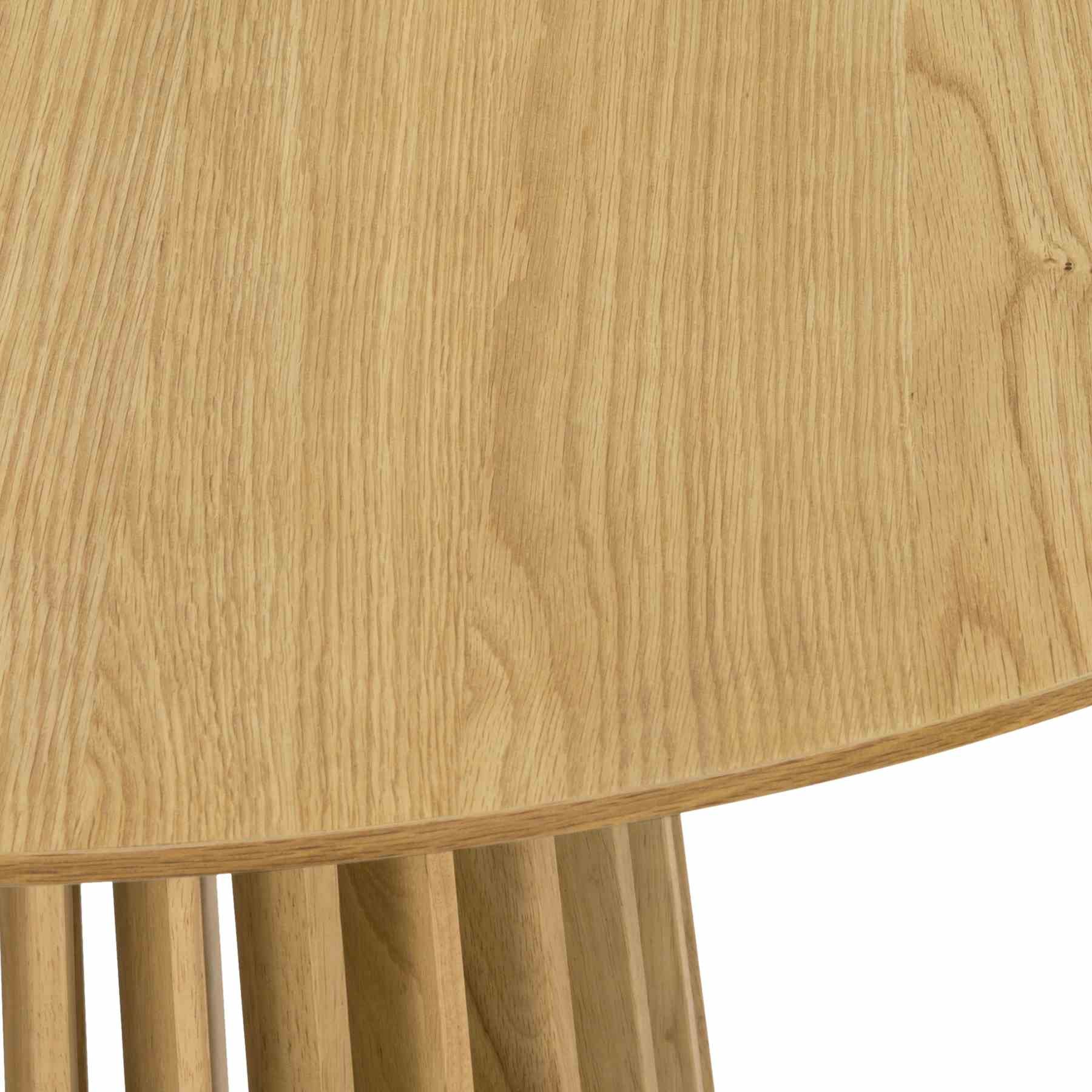 Pasadena Erie 5 Piece Round Dining Set in Natural Oak Finish with Black Paper Cord Chairs - Image 8