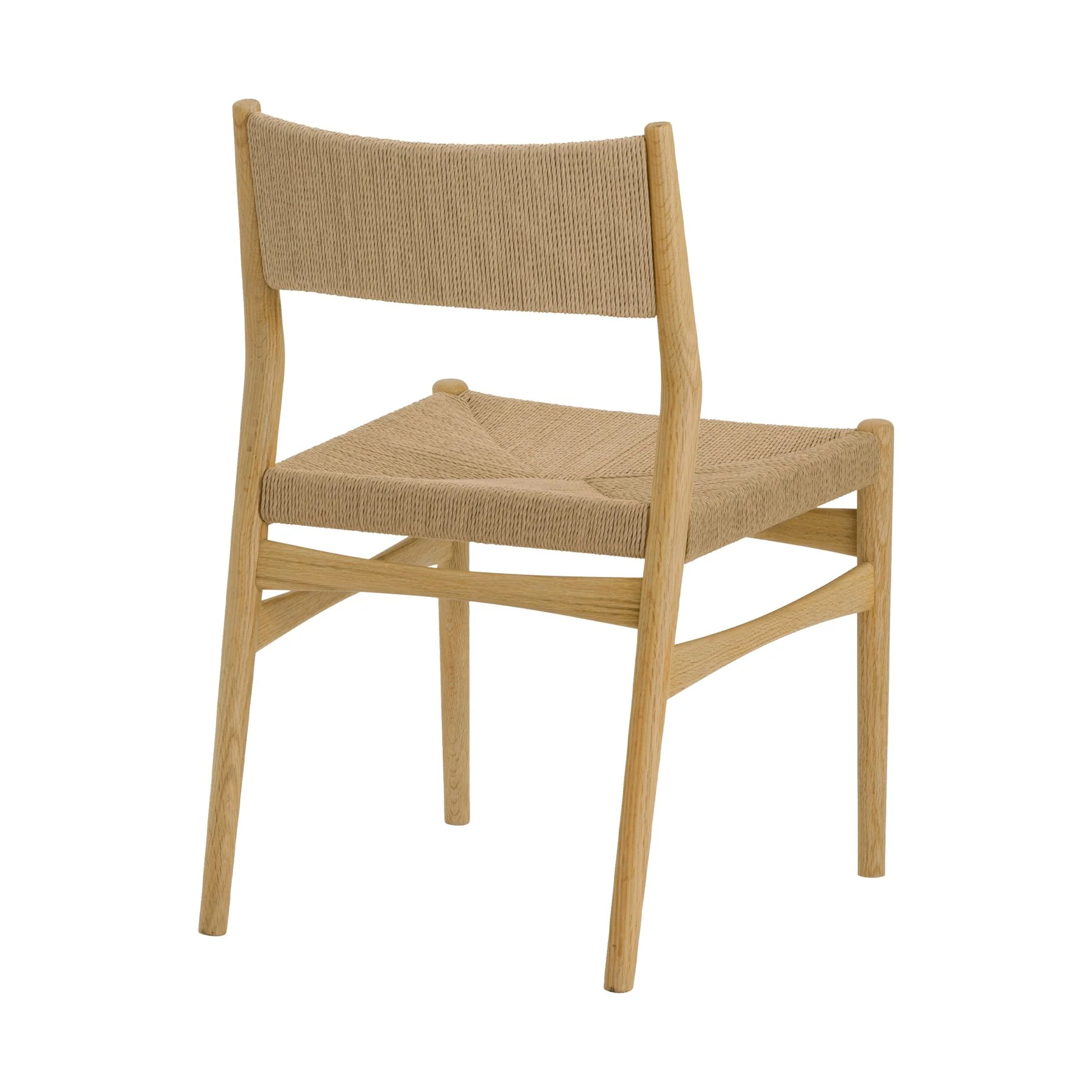 Pasadena Erie 5 Piece Round Dining Set in Natural Oak Finish with Paper Cord Chairs - Image 3