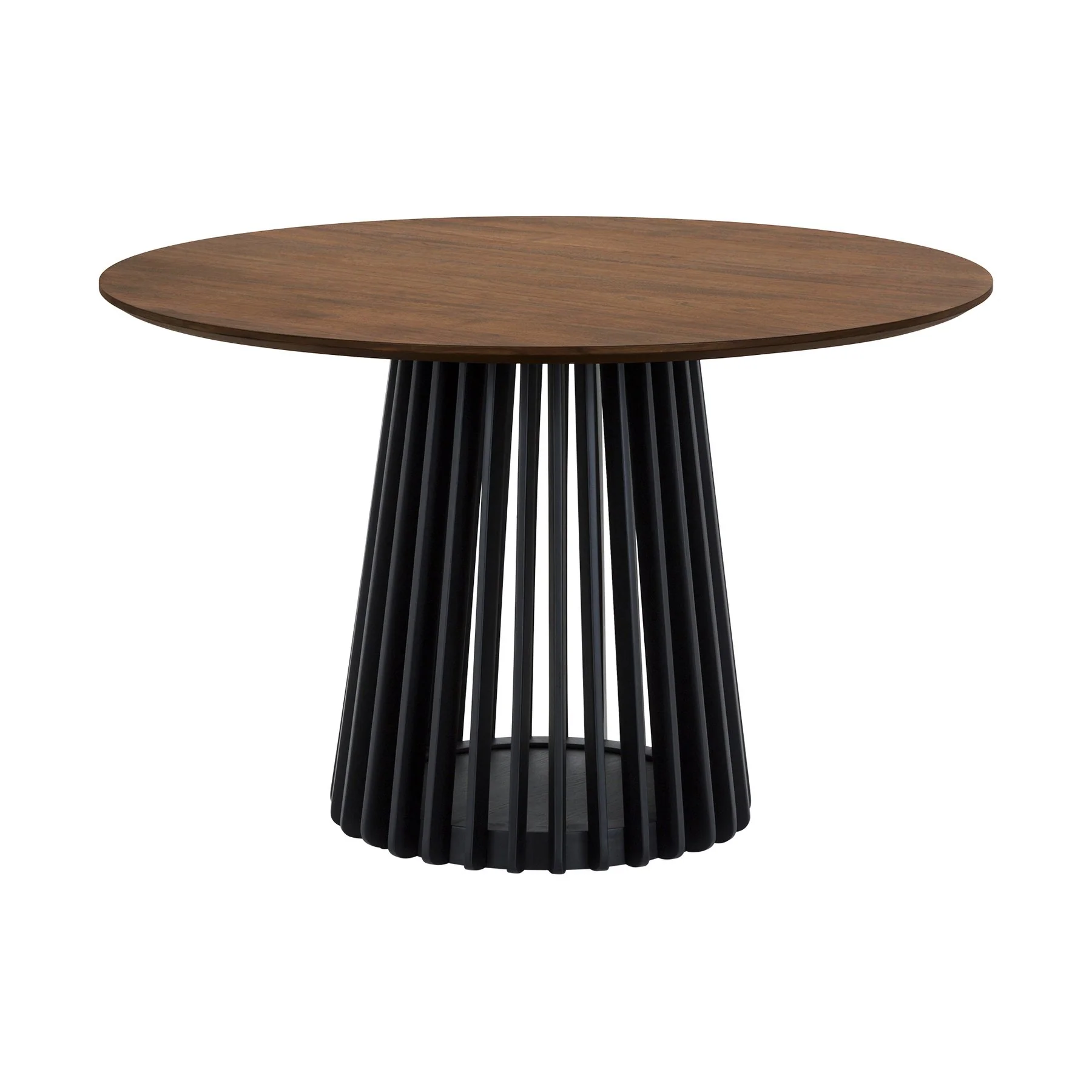 Pasadena Erie 5 Piece Round Dining Set in Walnut and Black Finish with Paper Cord Chairs - Image 4