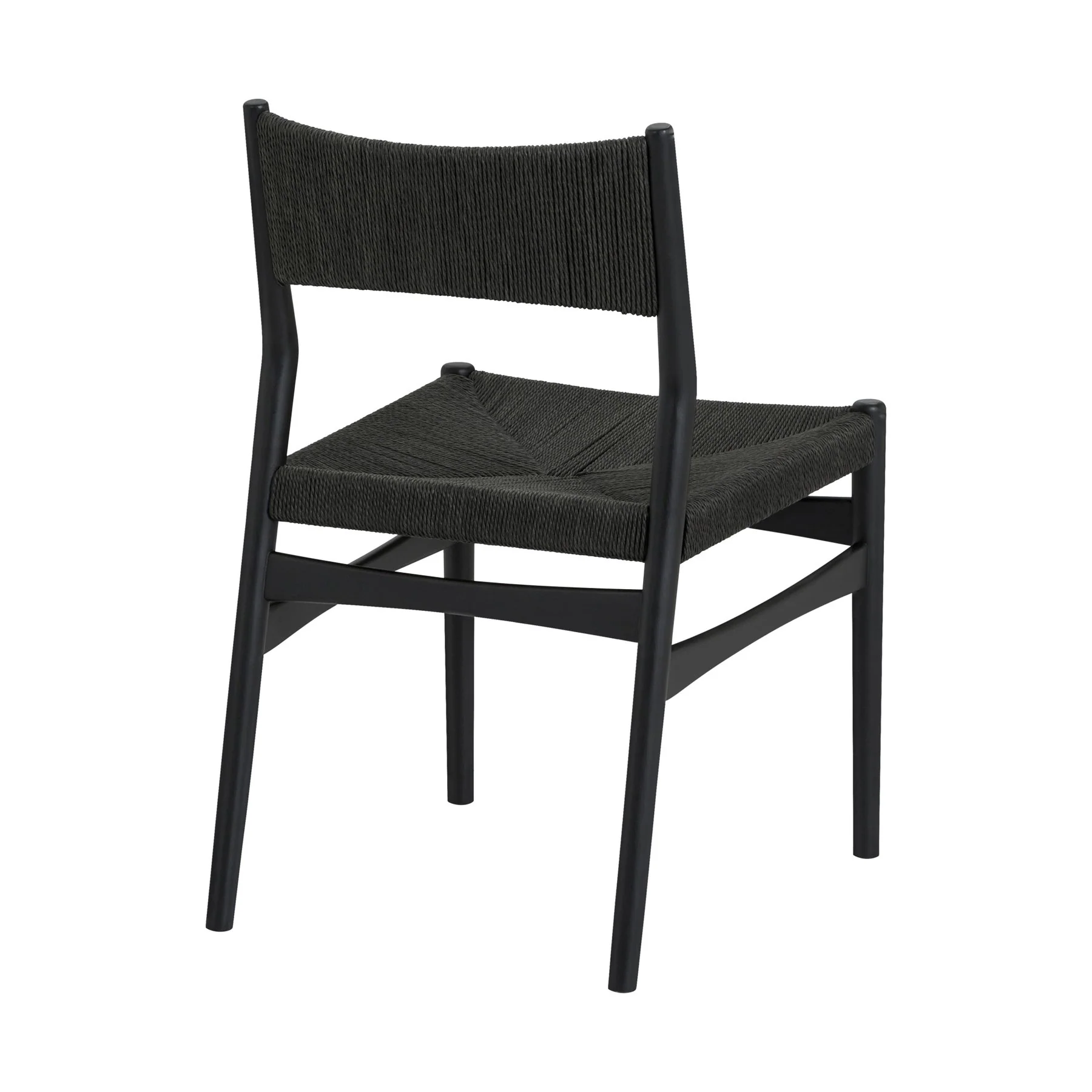 Pasadena Erie 6 Piece Oval Dining Set with Buffet and Paper Cord Chairs in Black Finish with Walnut Finish Table Top - Image 3