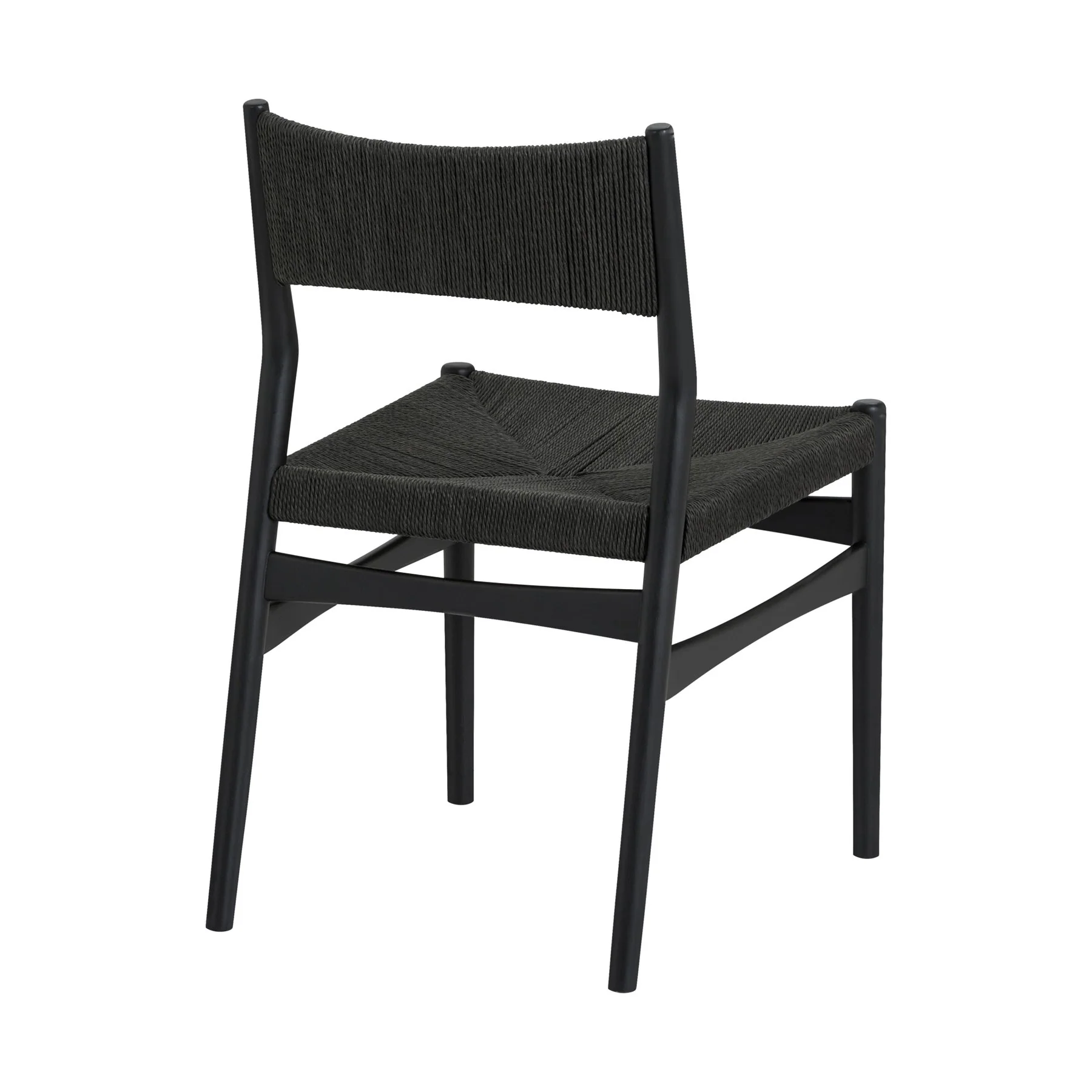 Pasadena Erie 7 Piece Oval Dining Set in Black Oak Finish with Black Paper Cord Chairs - Image 3