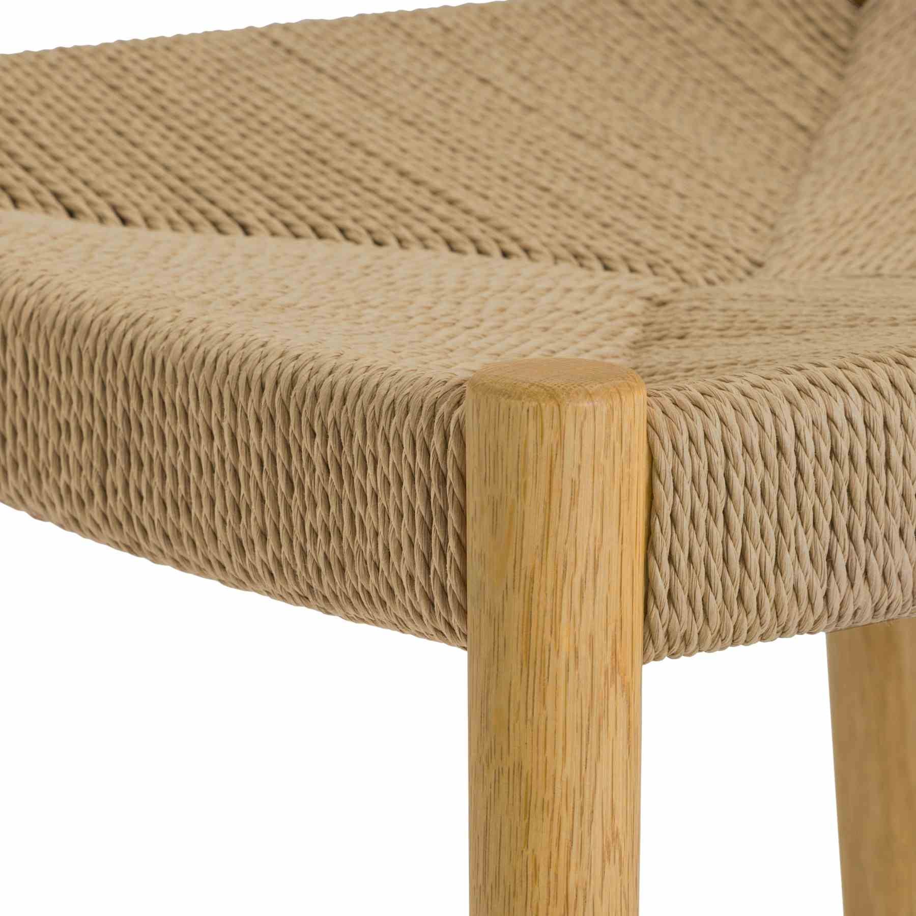 Pasadena Erie 7 Piece Oval Dining Set in Natural Oak Finish with Paper Cord Chairs - Image 8