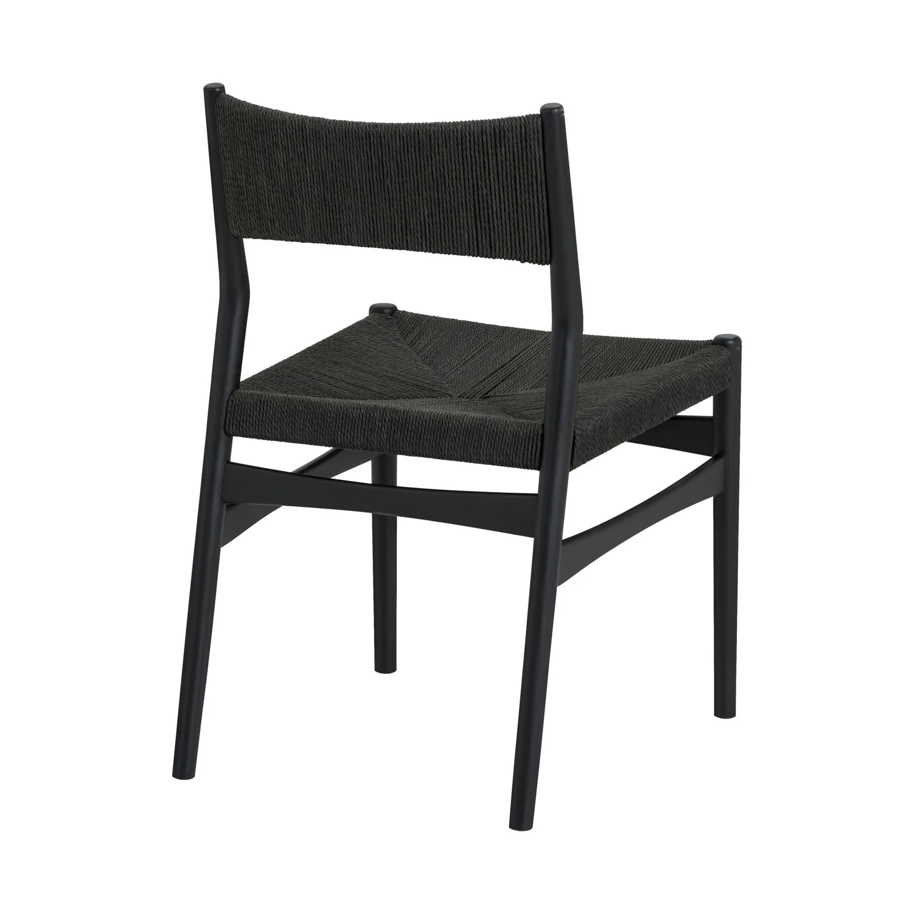 Pasadena Erie 7 Piece Oval Dining Set in Walnut and Black Finish with Paper Cord Chairs - Image 3