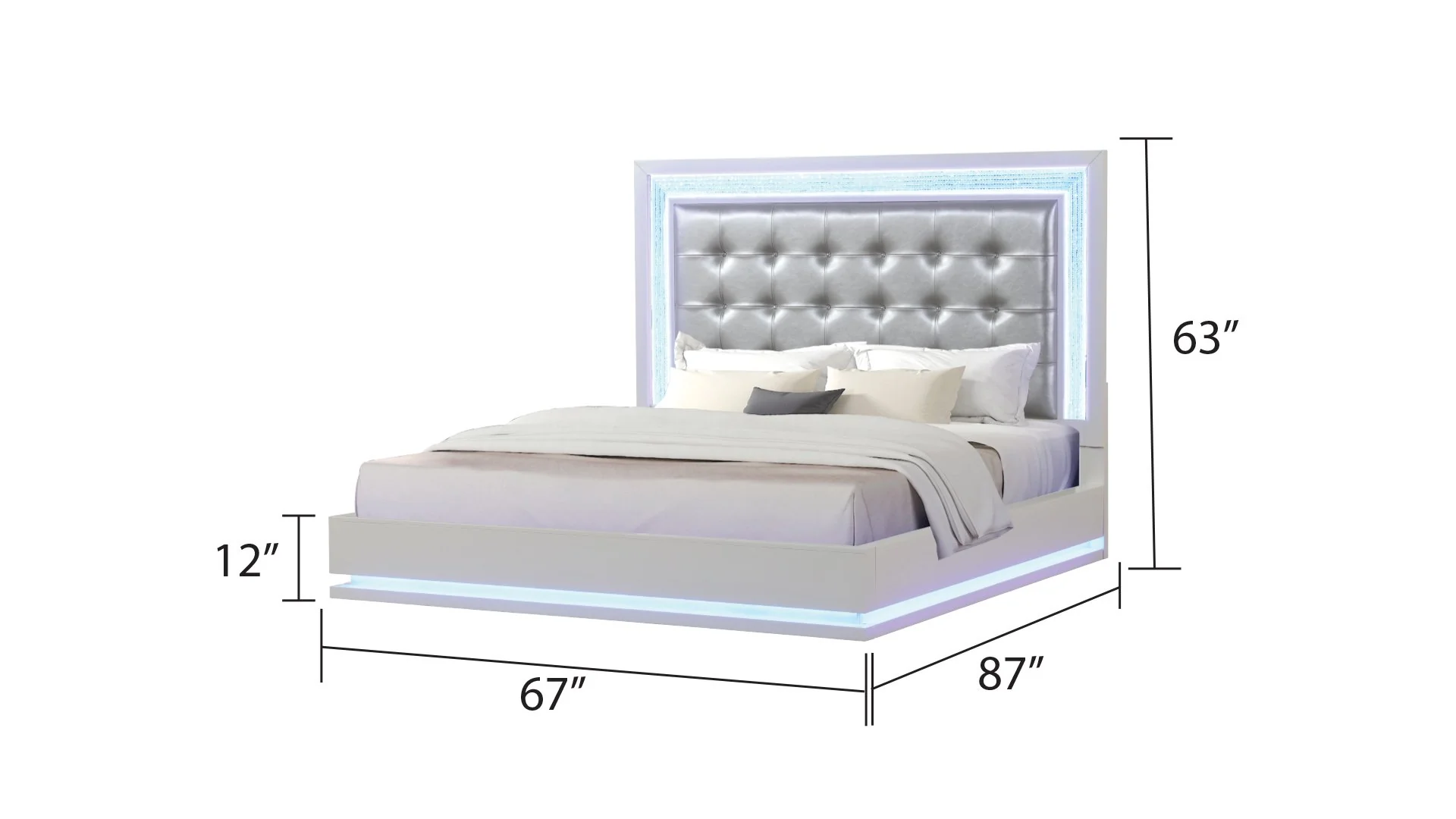 Passion Queen 4PC with Vanity Bedroom set Milky White - Image 4