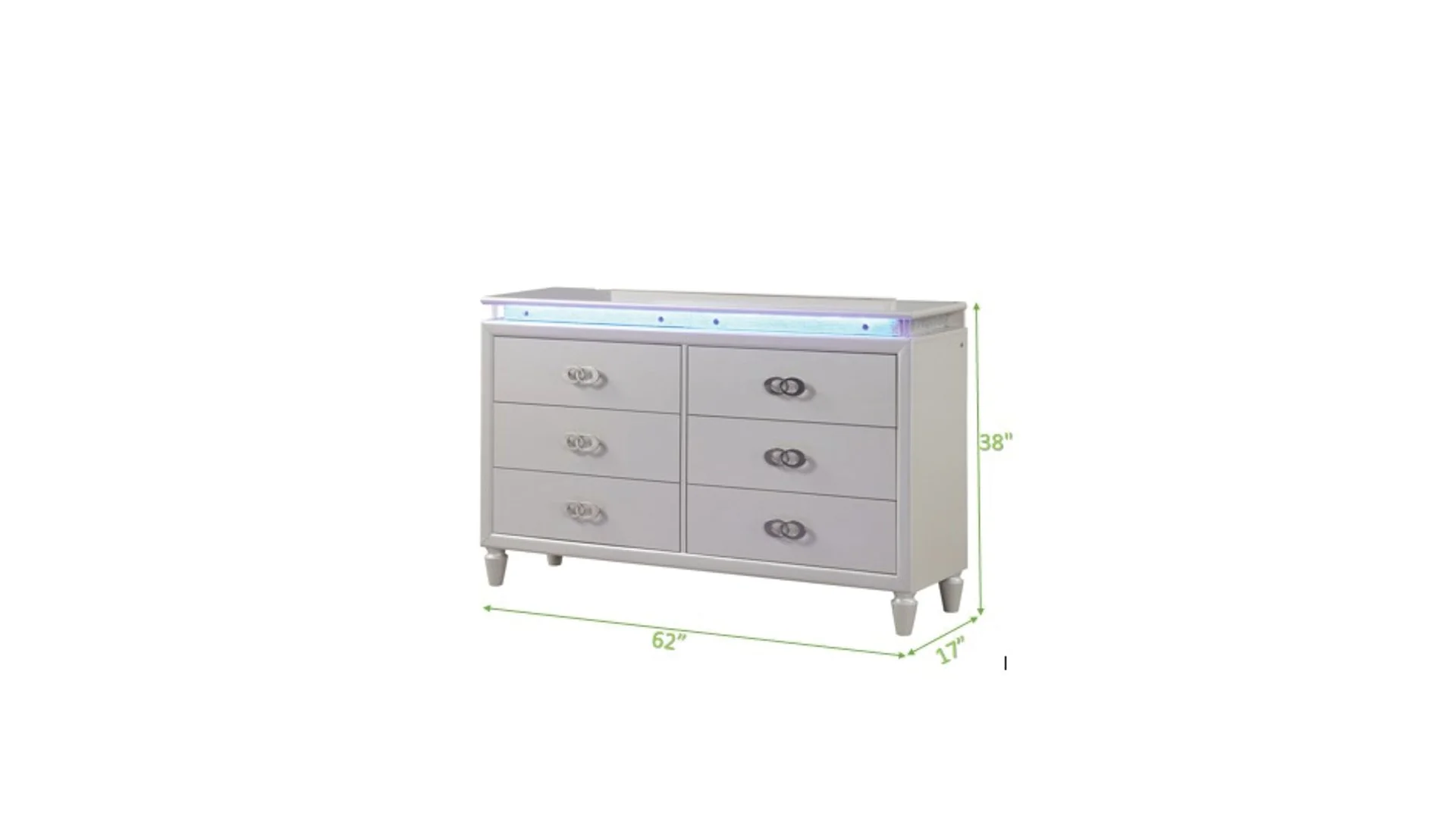 Passion Queen 5 PC with Vanity Bedroom Set Milky White - Image 7