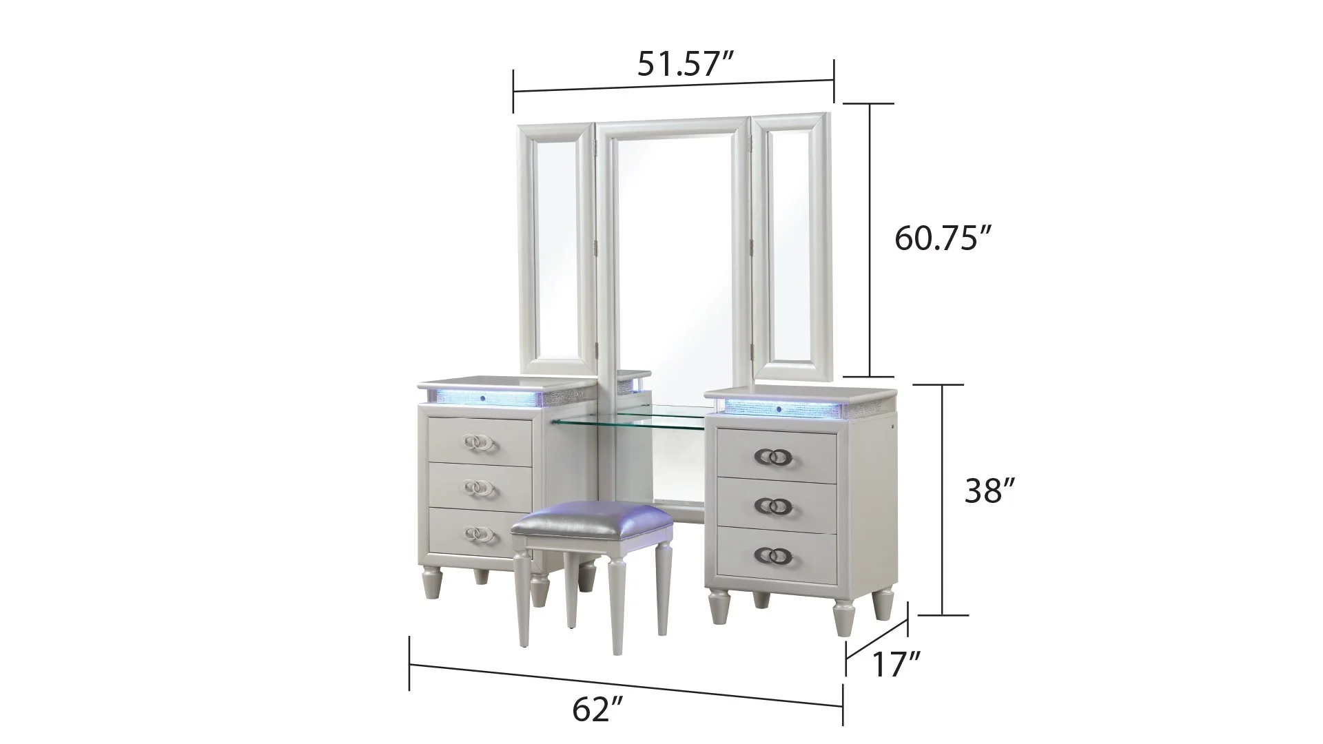 Passion Vanity Set Milky White - Image 3