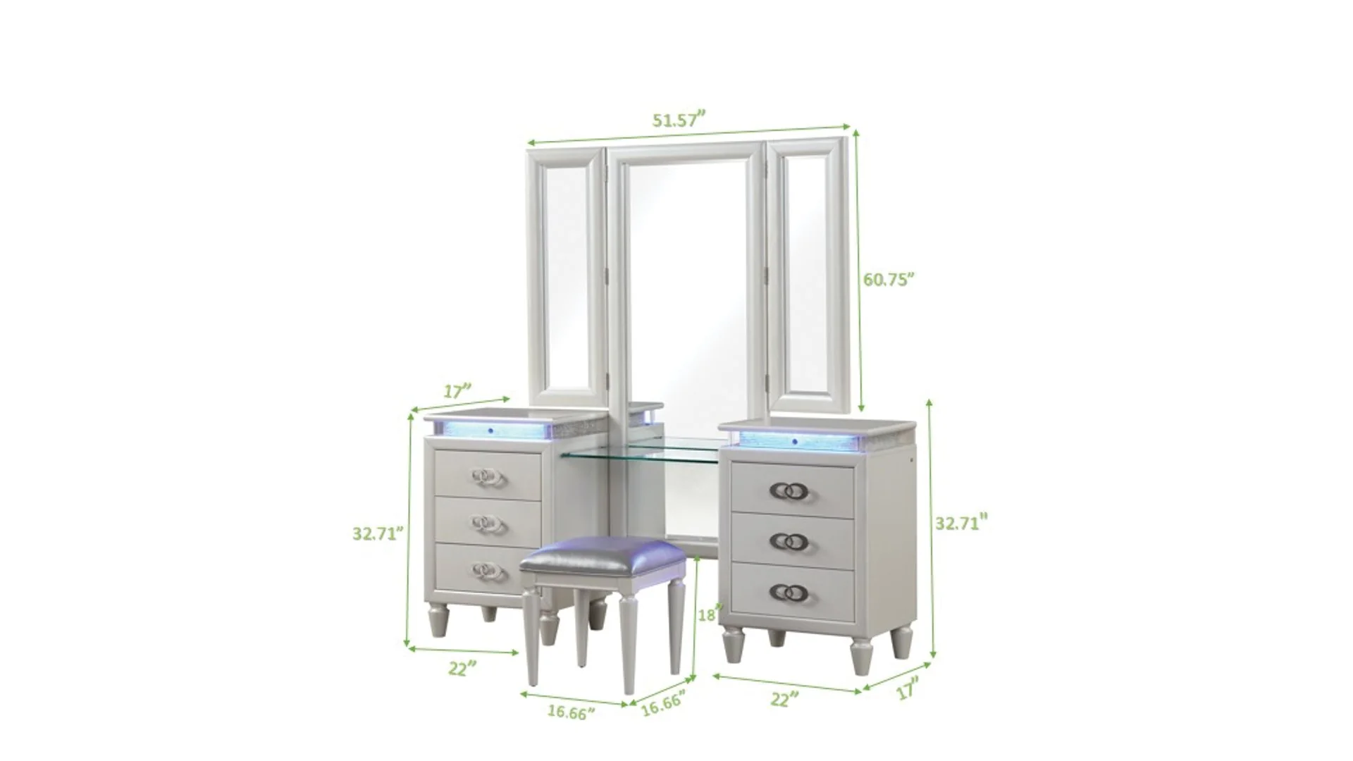 Passion Vanity Set Milky White - Image 4