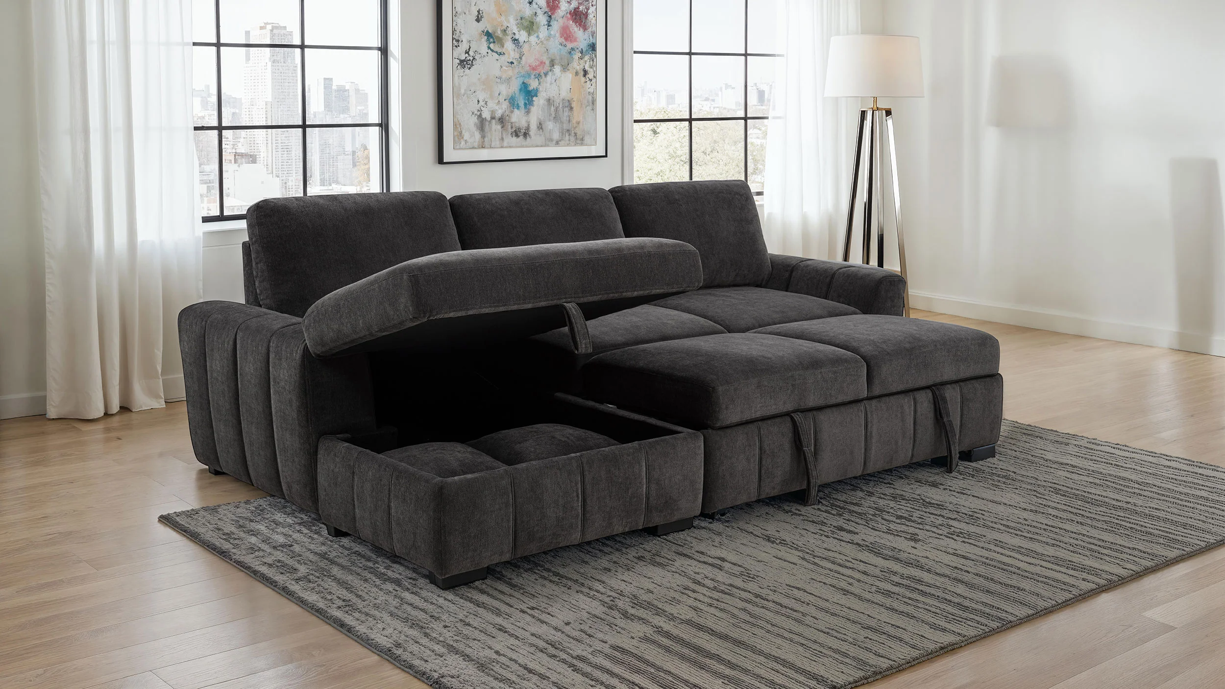 Pastrana Pull-Out Sleeper Sectional Sofa - Image 19