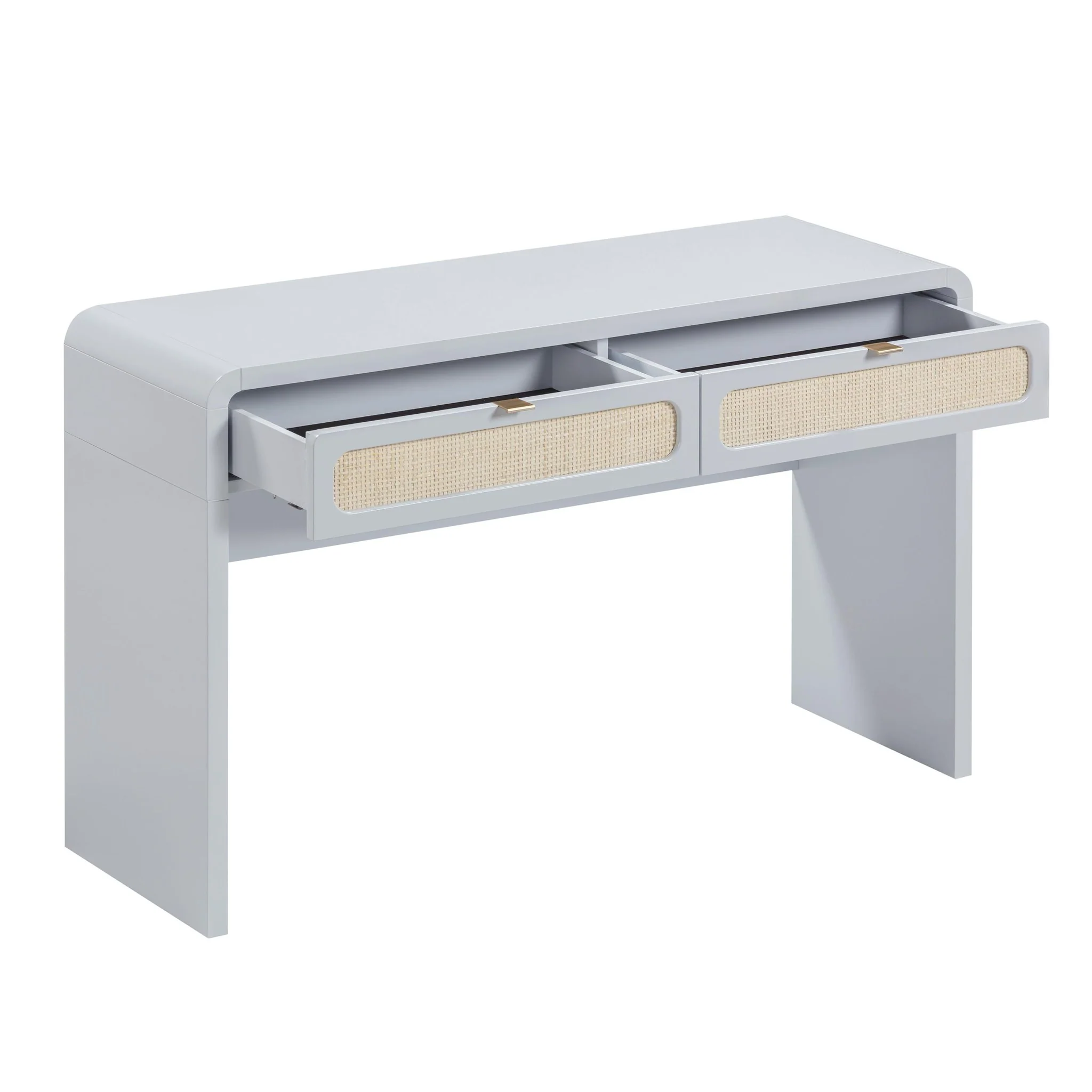 Patty Pastel Blue Rattan Console Desk - Image 4