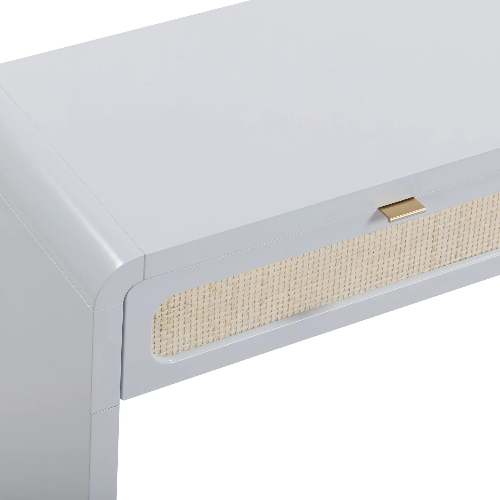 Patty Pastel Blue Rattan Console Desk - Image 8