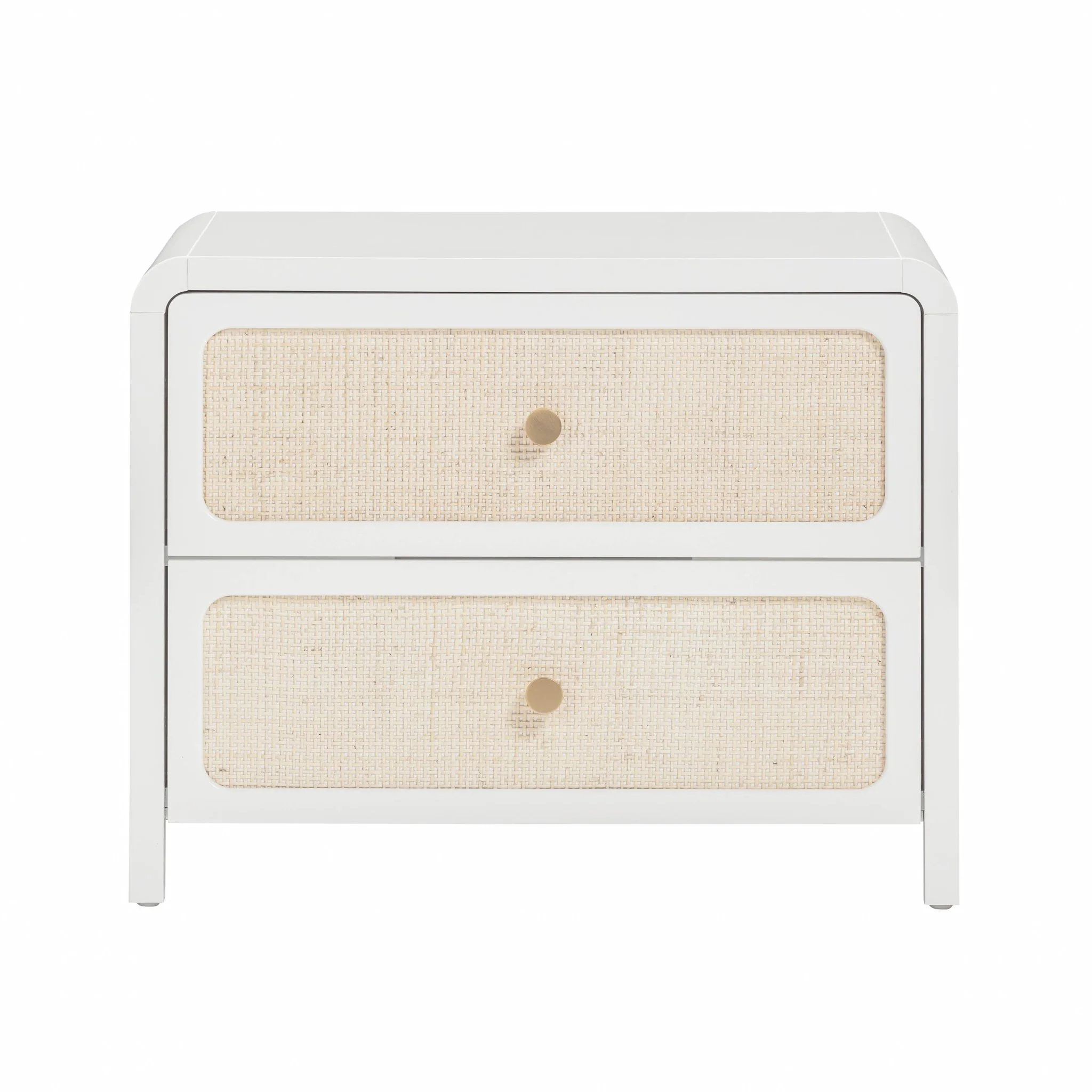 Patty White Rattan 2 Drawer Nightstand - Image 3