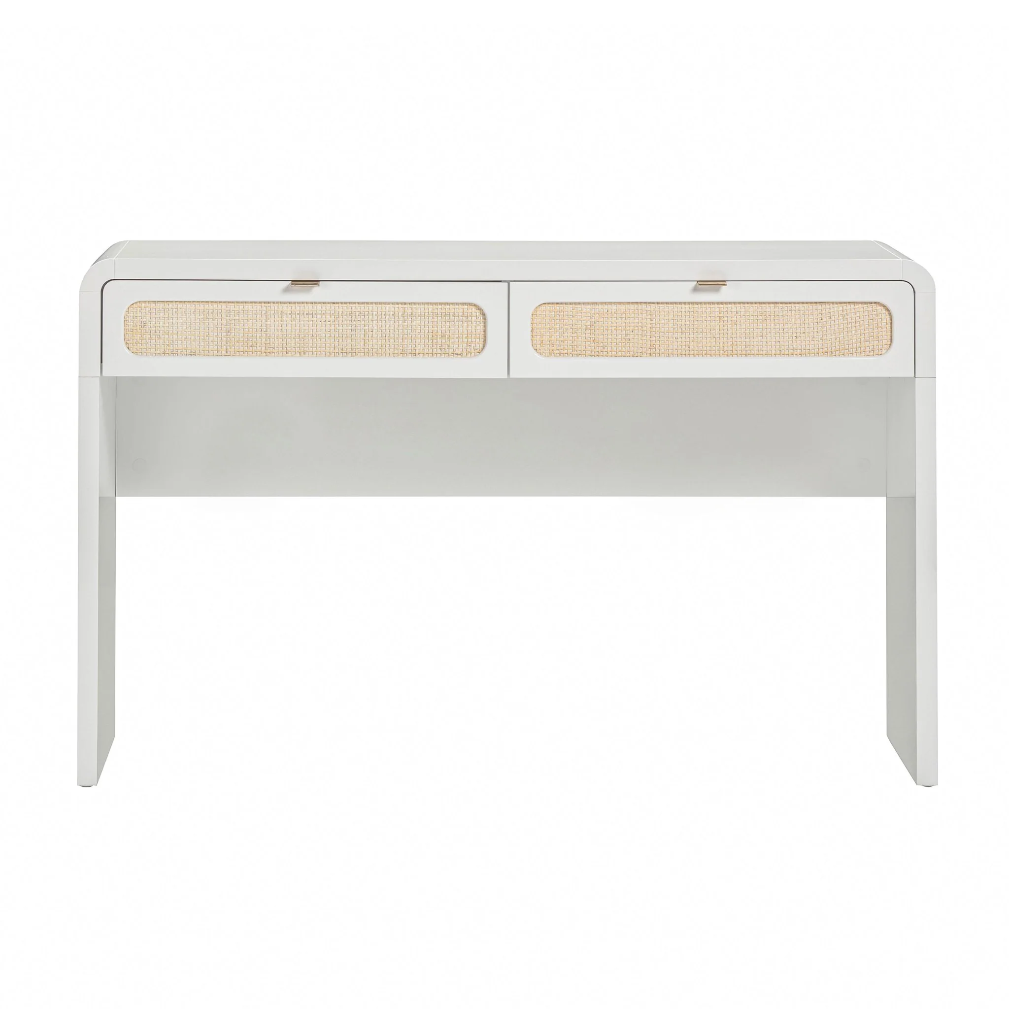 Patty White Rattan Console Desk - Image 3
