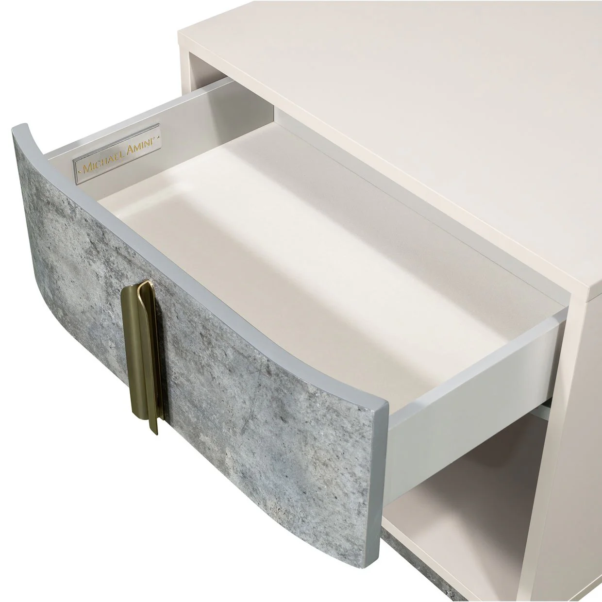 Pavira 1-Drawer Nightstand with LED Lights - Stone - Image 10