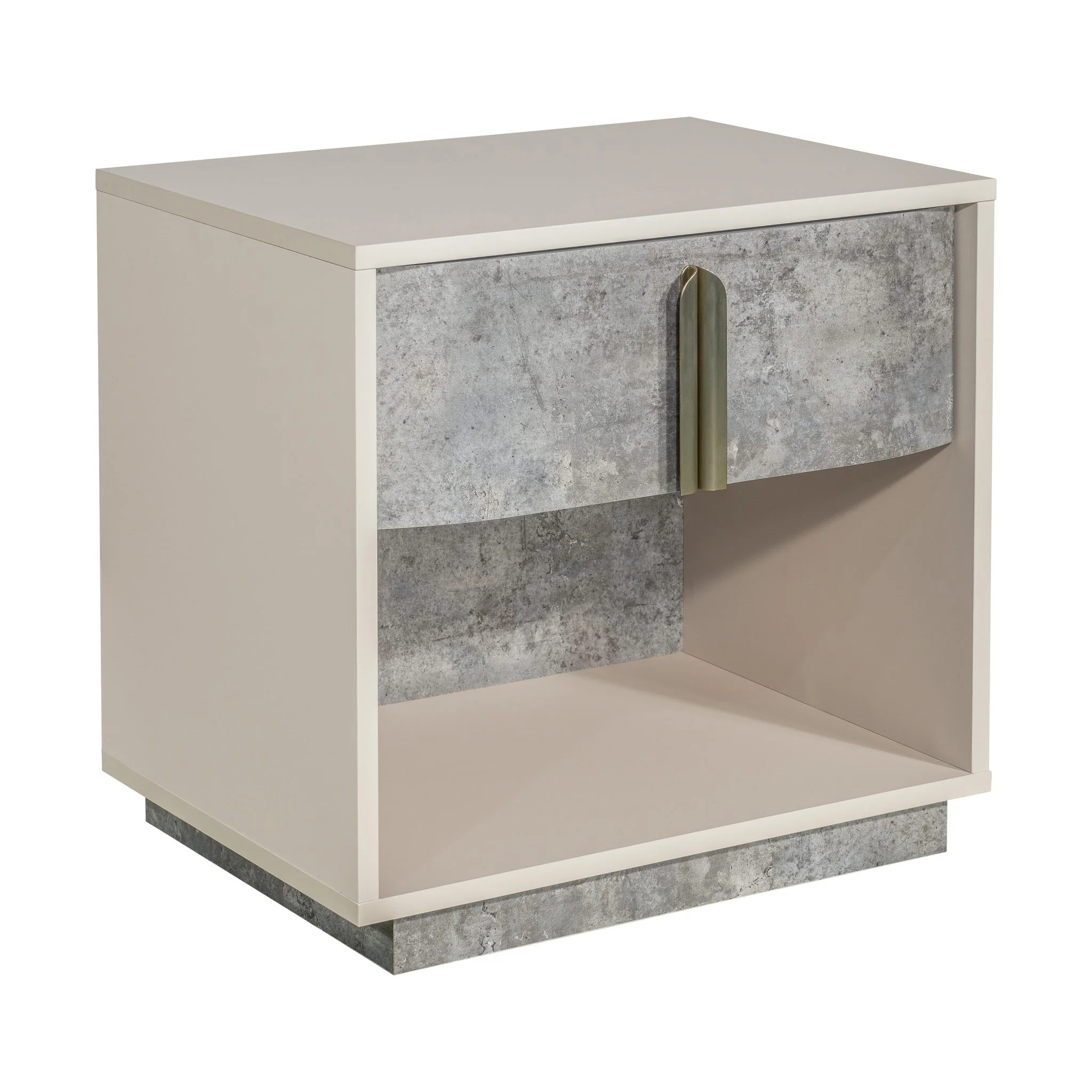 Pavira 1-Drawer Nightstand with LED Lights - Stone - Image 3