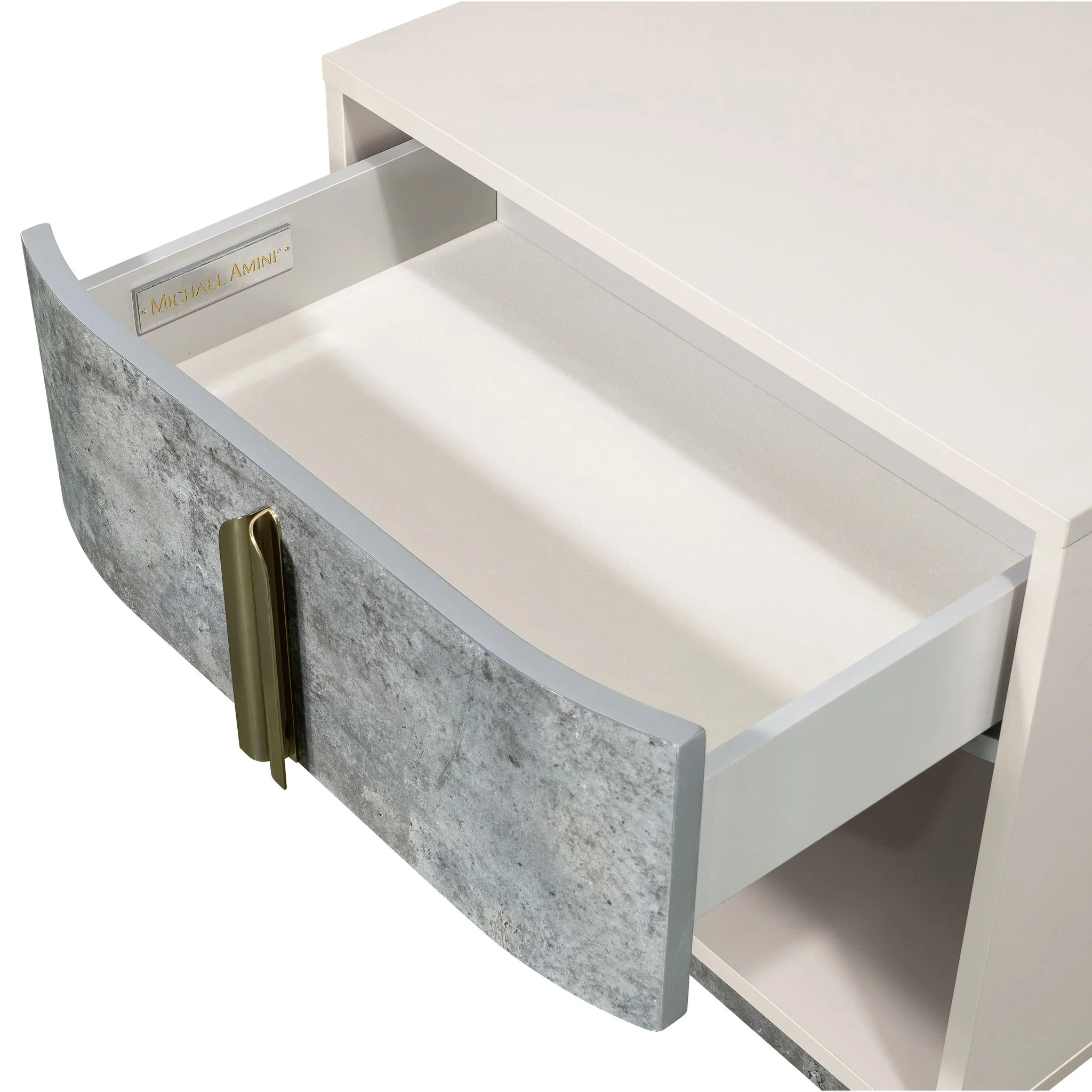 Pavira 1-Drawer Nightstand with LED Lights - Stone - Image 9