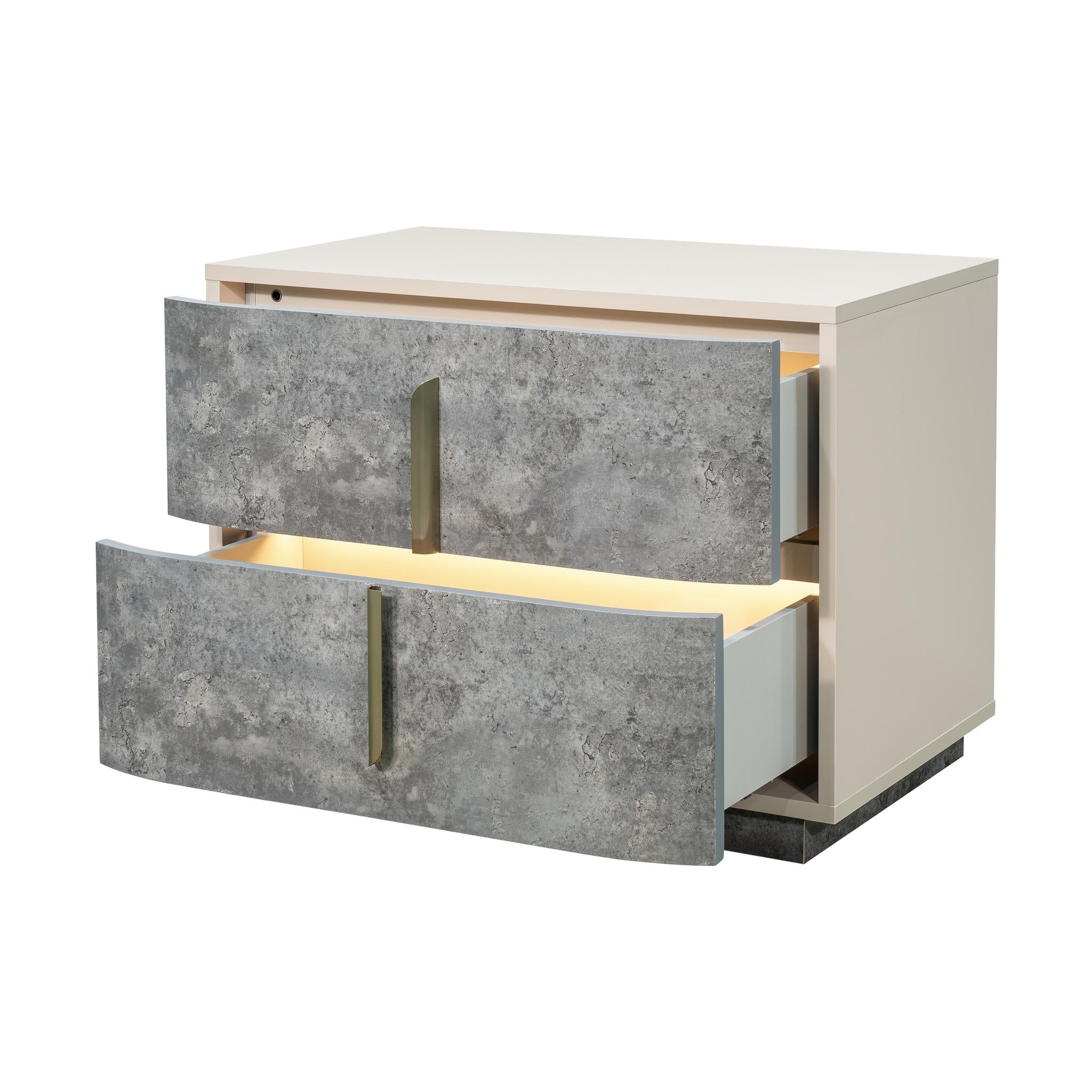 Pavira 2-Drawer Nightstand - Stone - Image 33