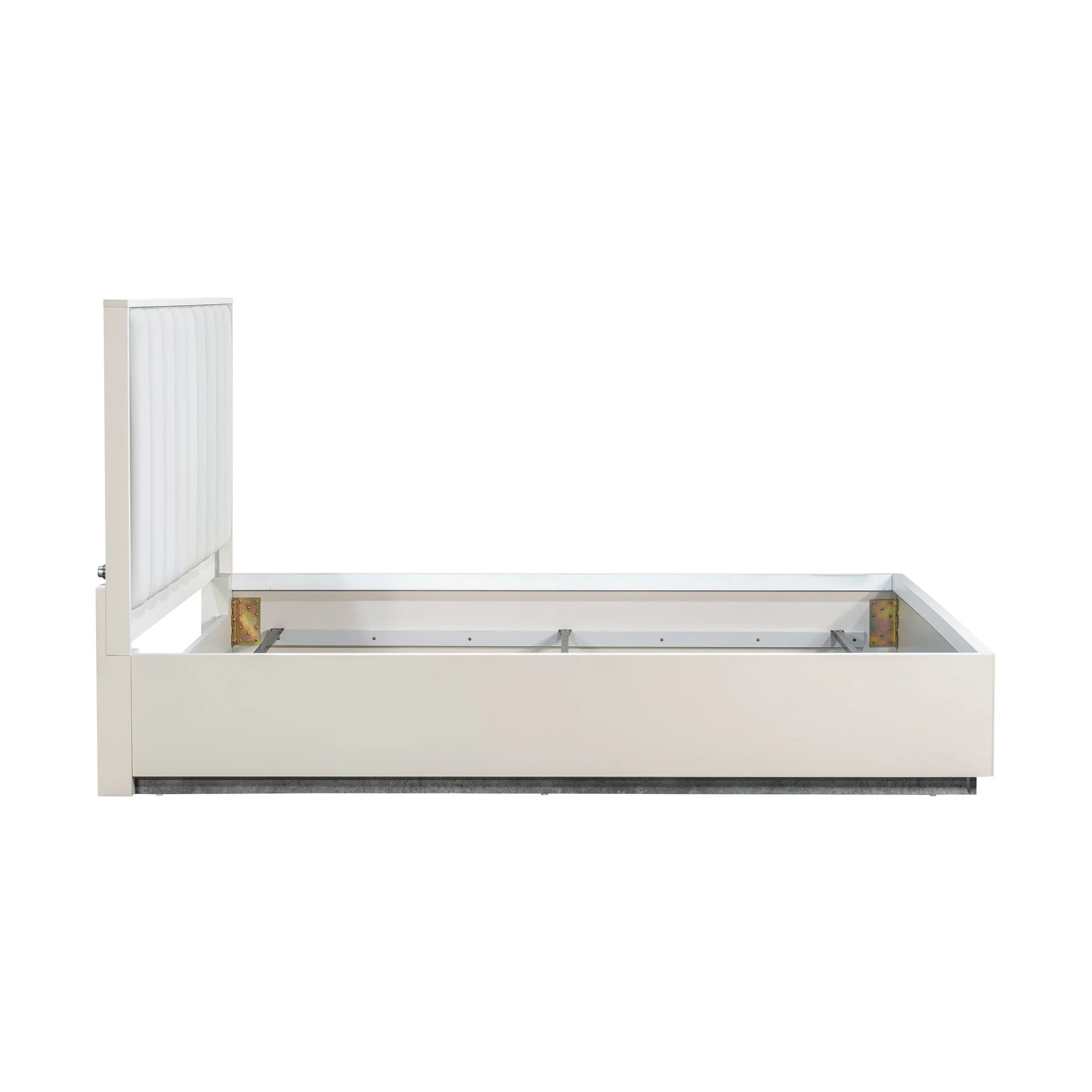 Pavira Eastern King Bed with LED Lights - Stone - Image 11