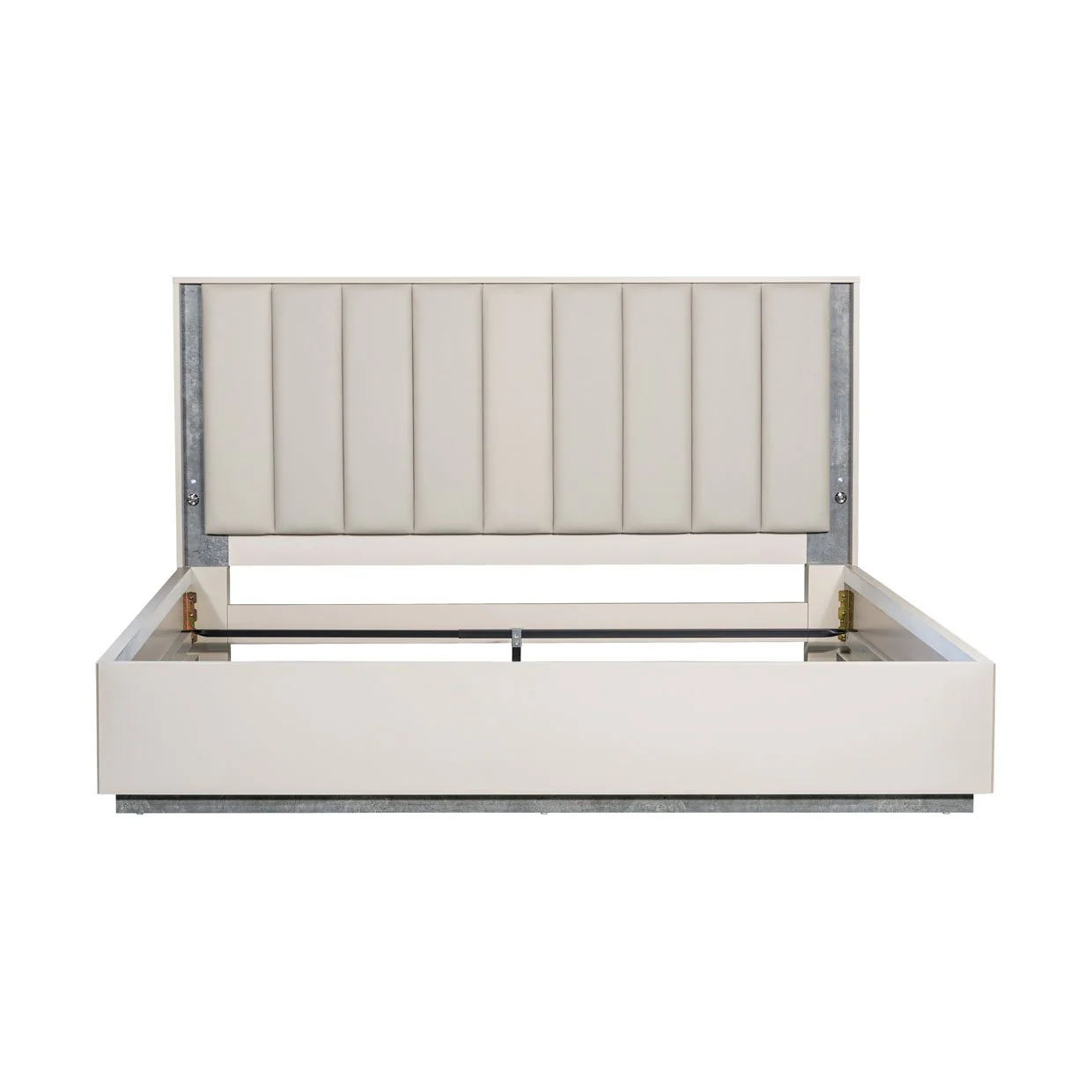 Pavira Eastern King Bed with LED Lights - Stone - Image 2