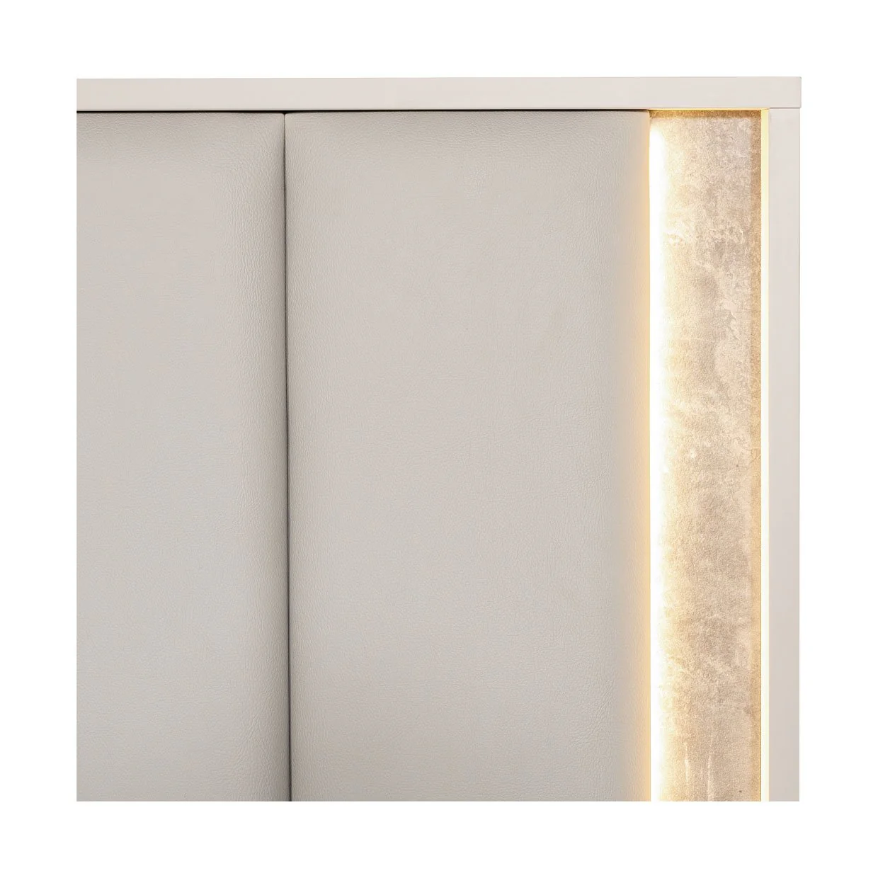 Pavira Eastern King Bed with LED Lights - Stone - Image 24