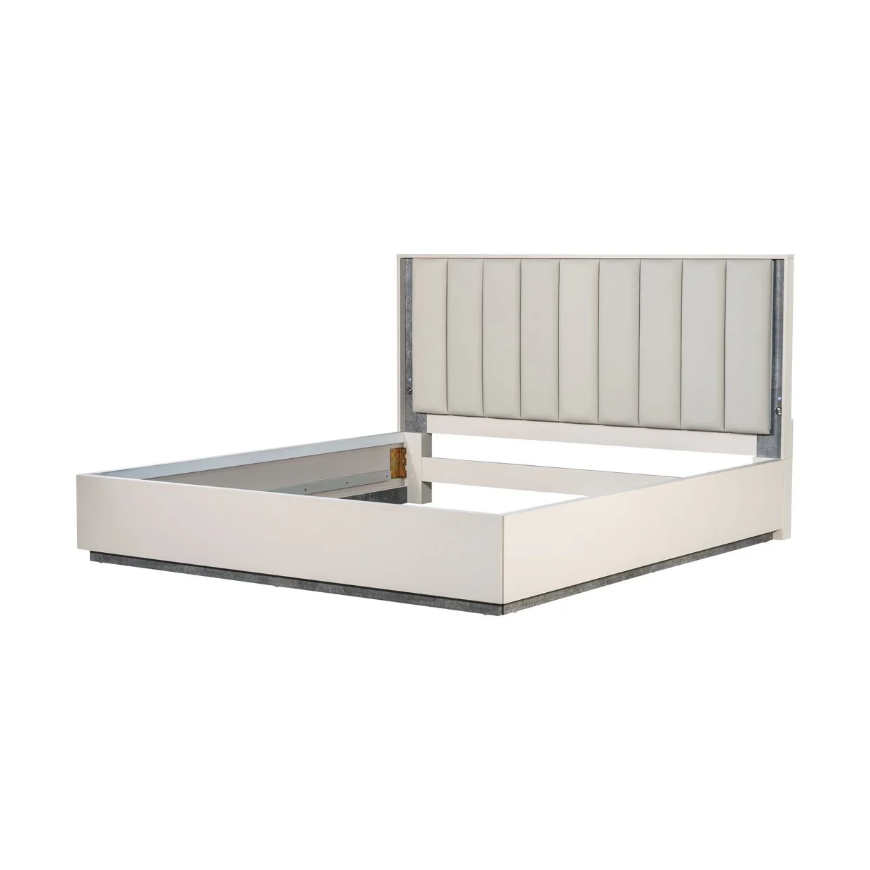 Pavira Eastern King Bed with LED Lights - Stone - Image 34
