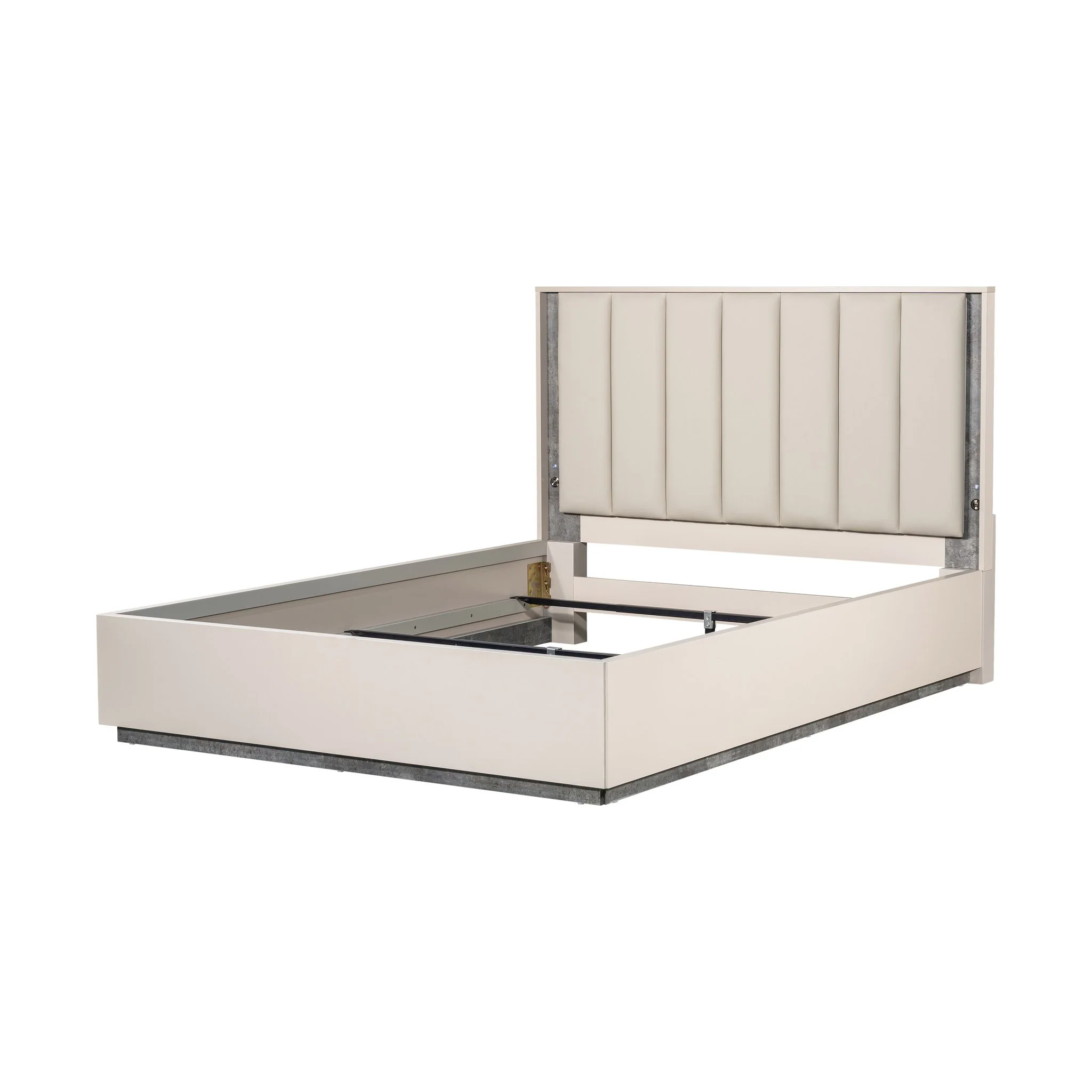 Pavira Queen Bed with LED Lights - Stone - Image 33