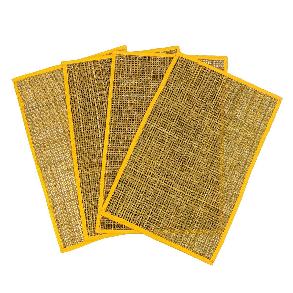 Peele Yellow Seagrass Placemats - Set of 4 - Image 4