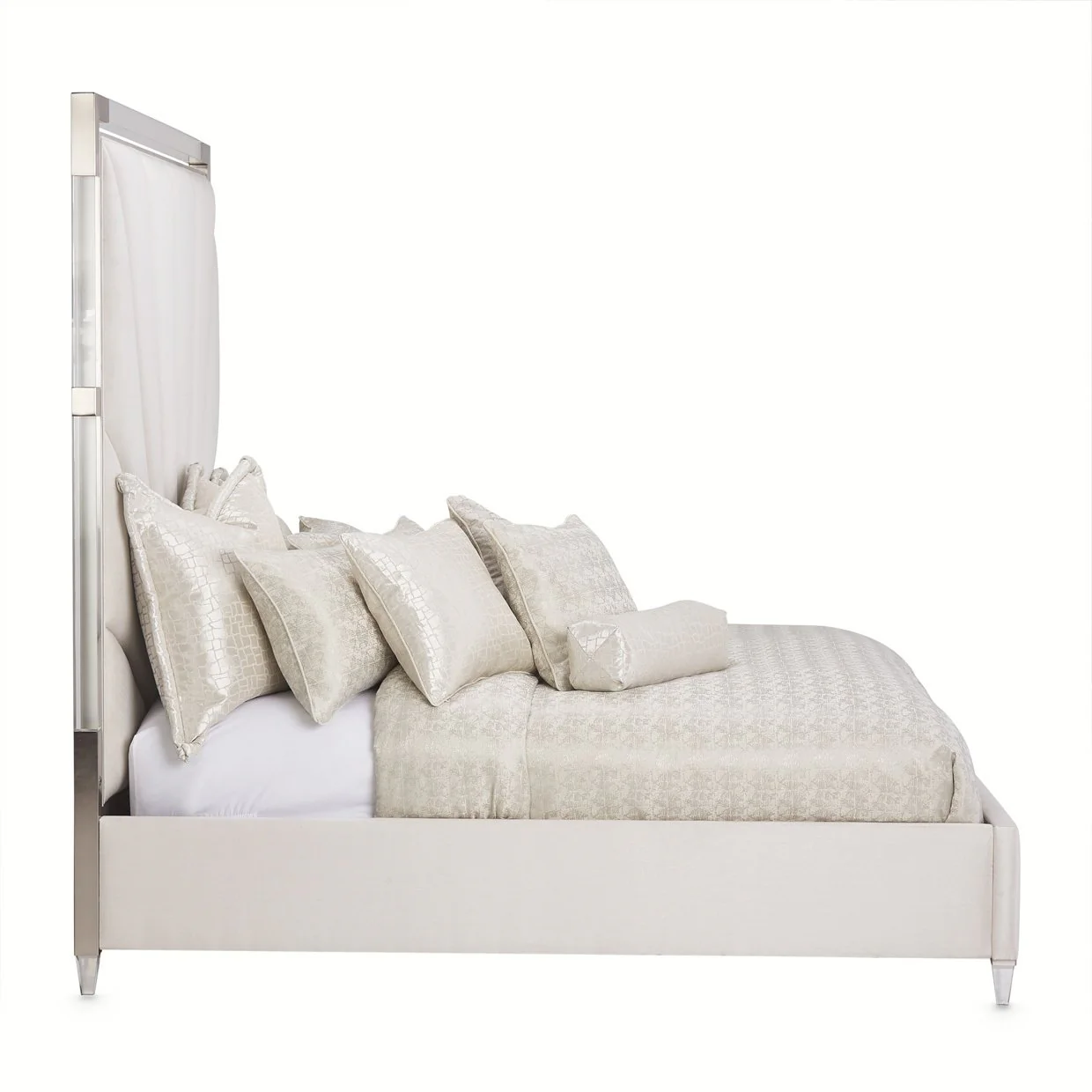 Penthouse Eastern King Tall Panel Bed - Ash Gray - Image 2